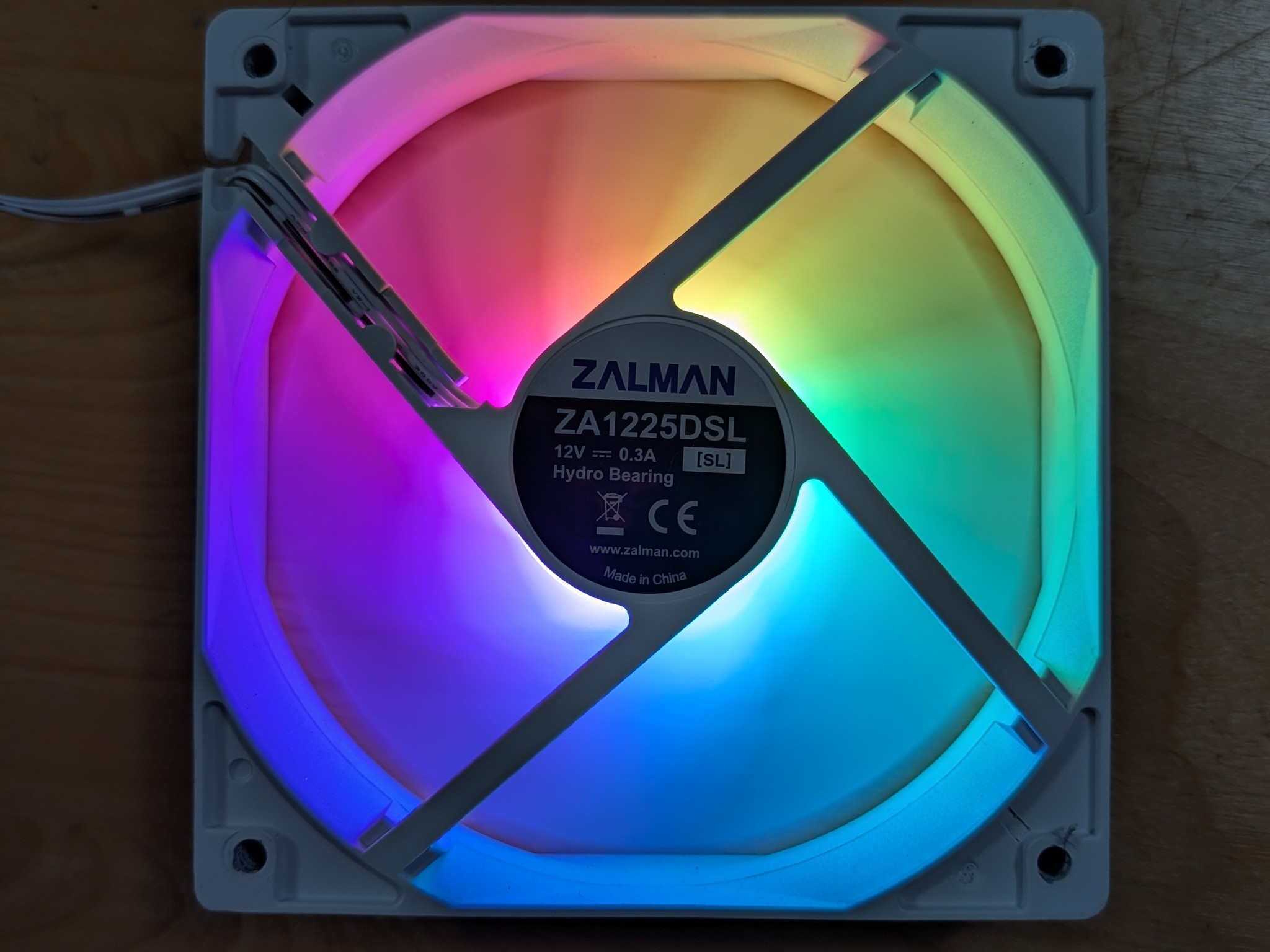 4x Zalman rainbow fans white