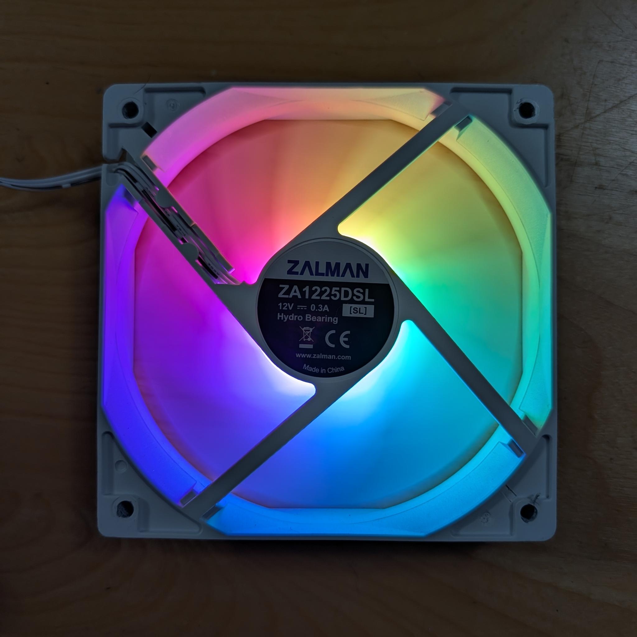 4x Zalman rainbow fans white