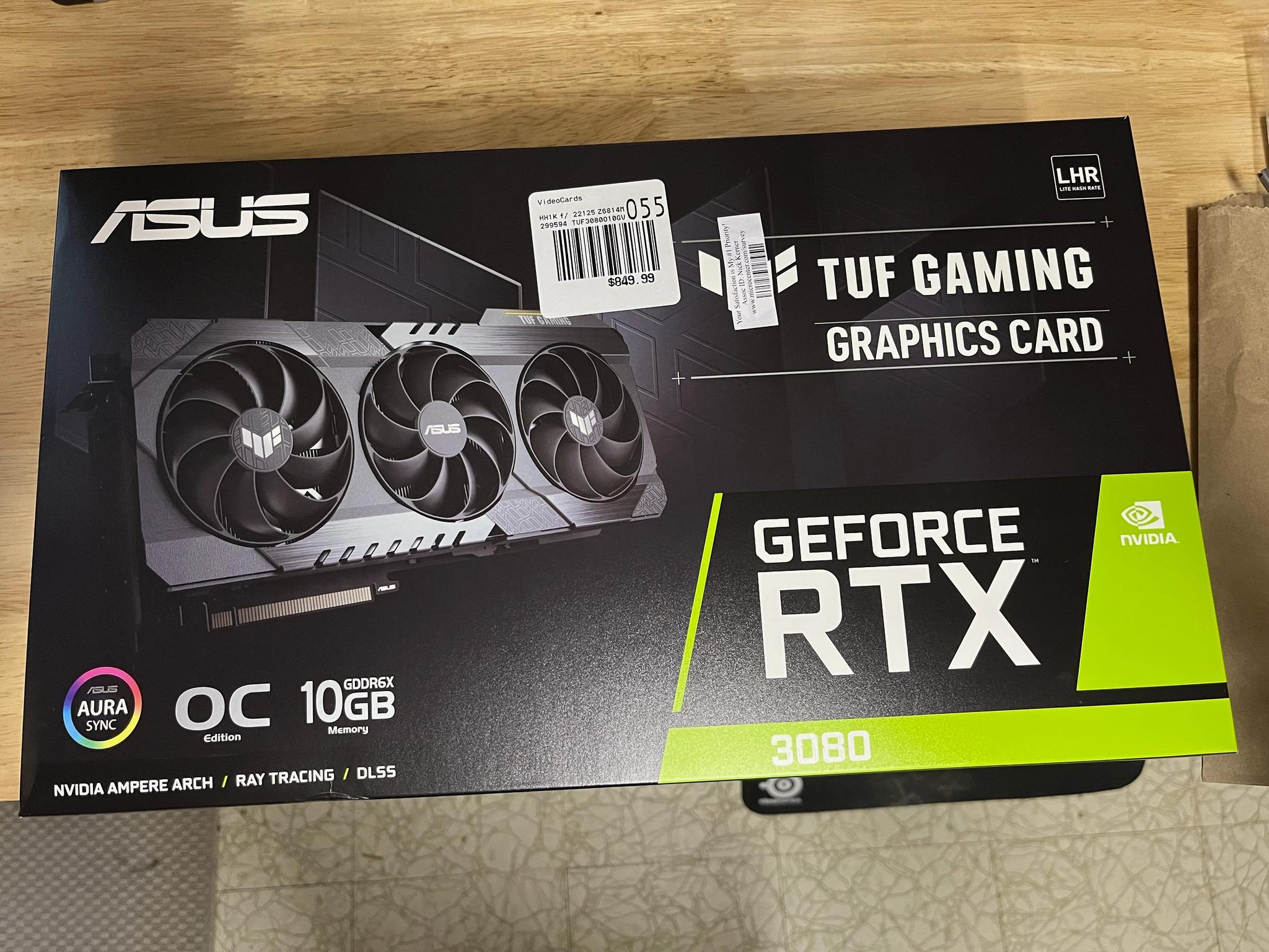 Used: ASUS TUF Gaming RTX 3080 10GB LHR