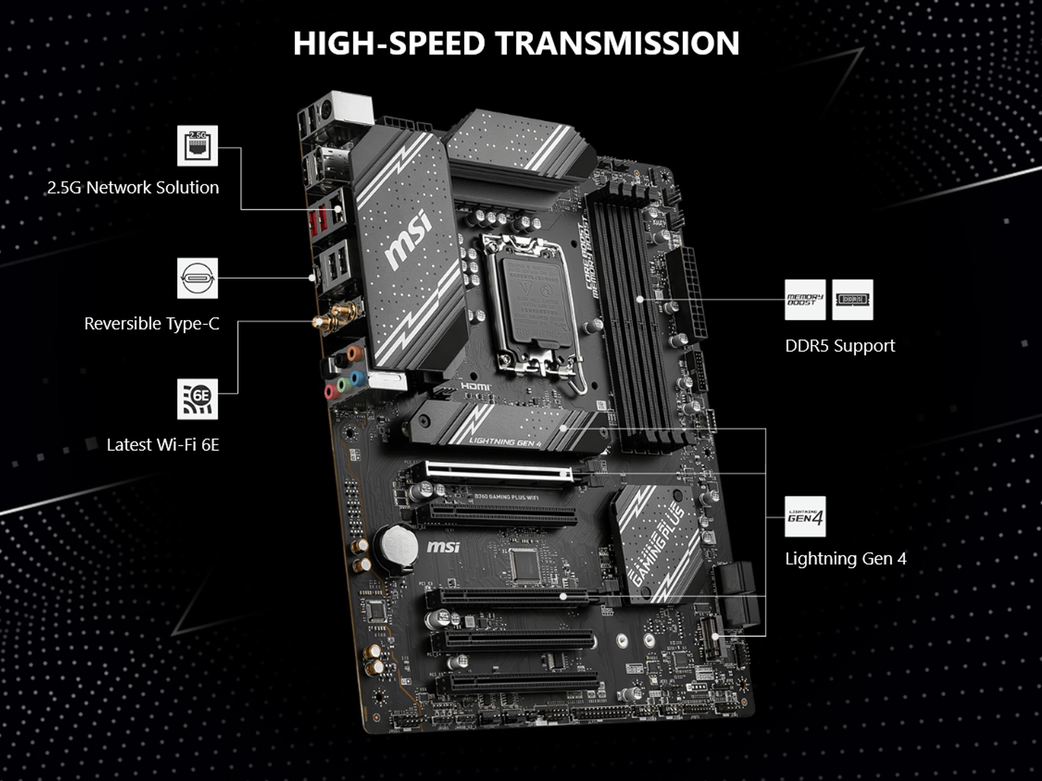 MSI B760 Gaming Plus Wi-Fi ATX Motherboard