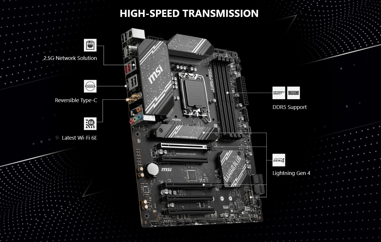 MSI B760 Gaming Plus Wi-Fi ATX Motherboard
