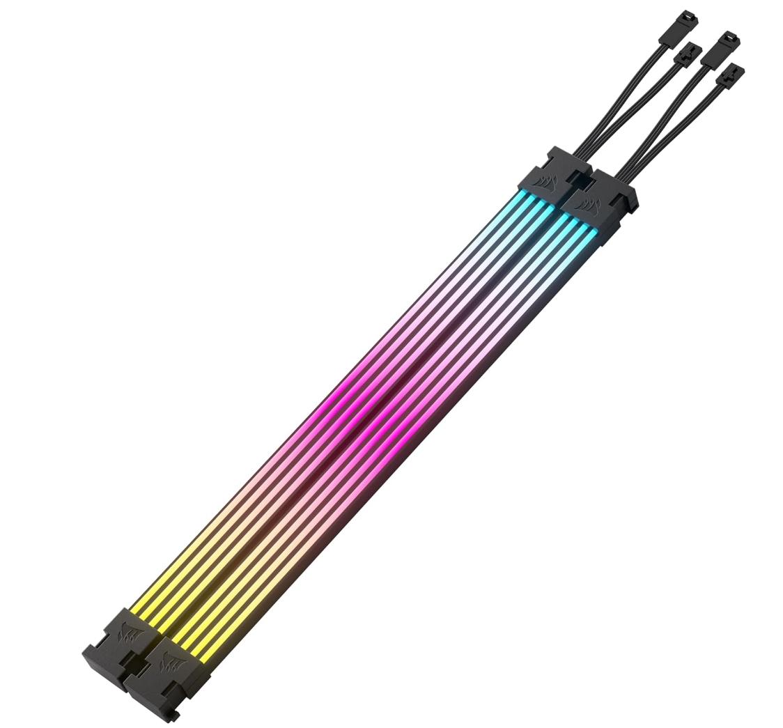 CORSAIR iCUE ARGB PSU Cable Strips + RGB DDR5 RAM Light Enhancement Kit + Wave Accessory Kit