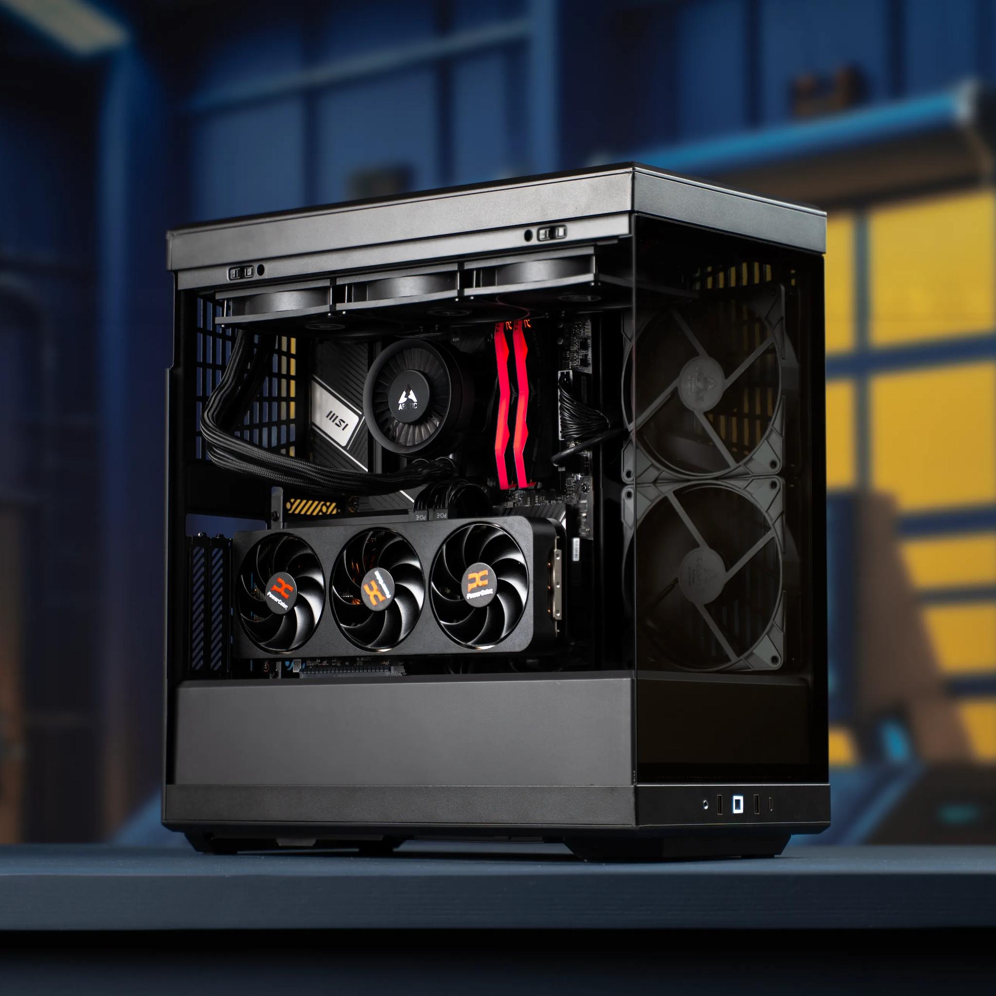 “DeuxDarc X” RX 9070 XT Ryzen 7 7800X3D 48GB 2TB Windows 11 Gaming PC Powerhouse - Dark Edition
