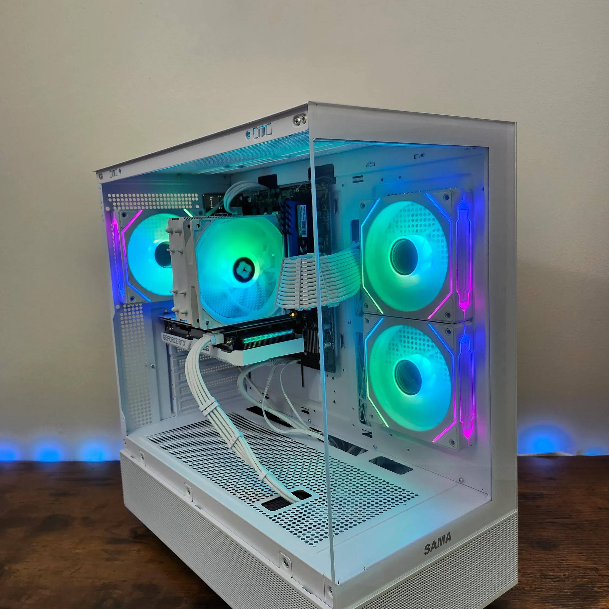 🤍All white Gaming/Streaming 1440p Beast PC RTX 3060 12GB  Ryzen 5 5600 | 16GB RAM | 1TB NVME | WiFi