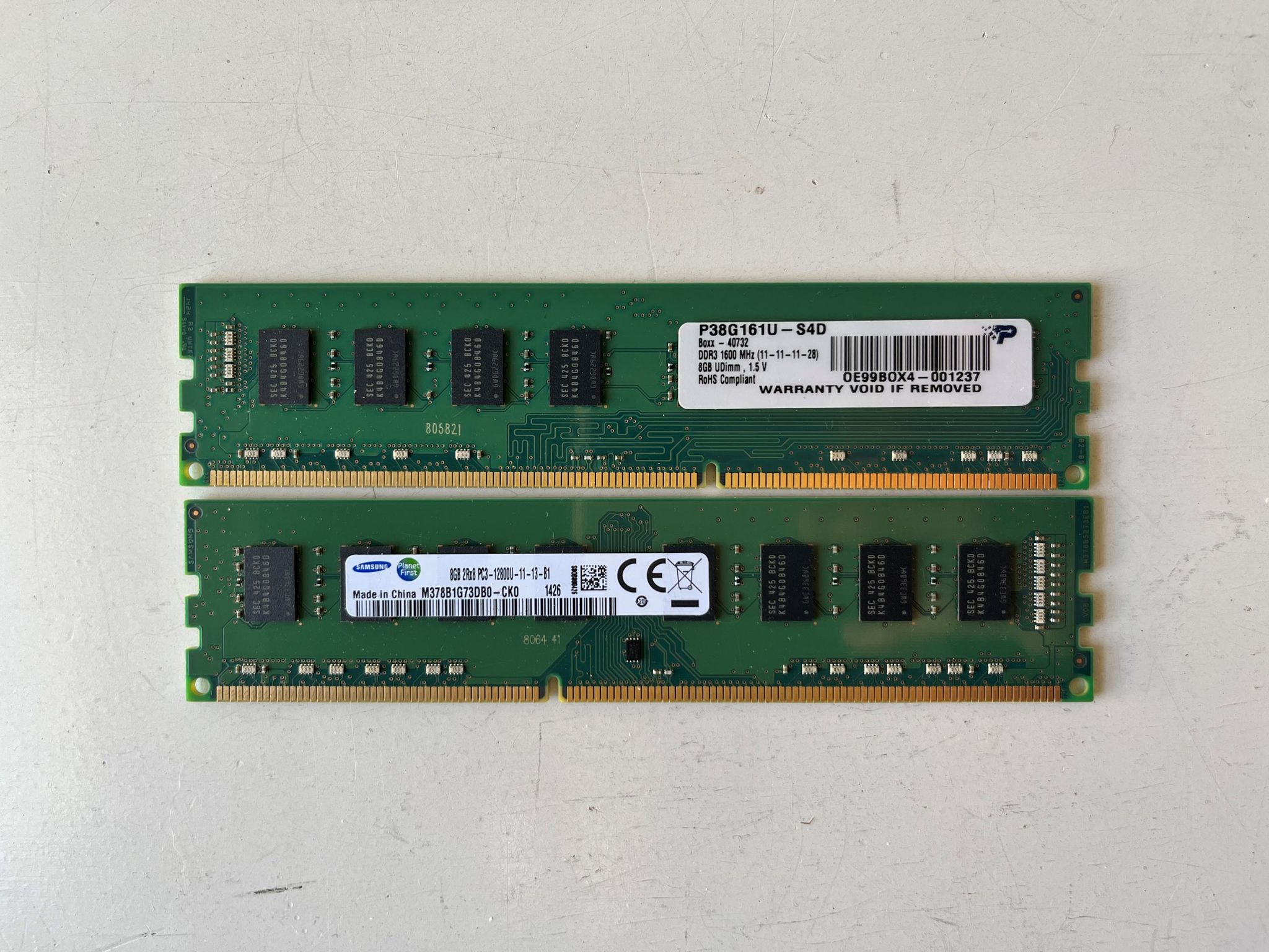 Kit of 2 Samsung 8GB 2Rx8 M378B1G73DBO-CKO Desktop Memory Ram
