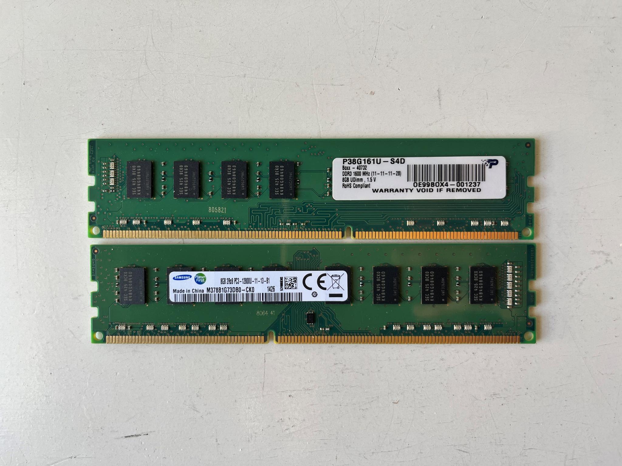 Kit of 2 Samsung 8GB 2Rx8 M378B1G73DBO-CKO Desktop Memory Ram