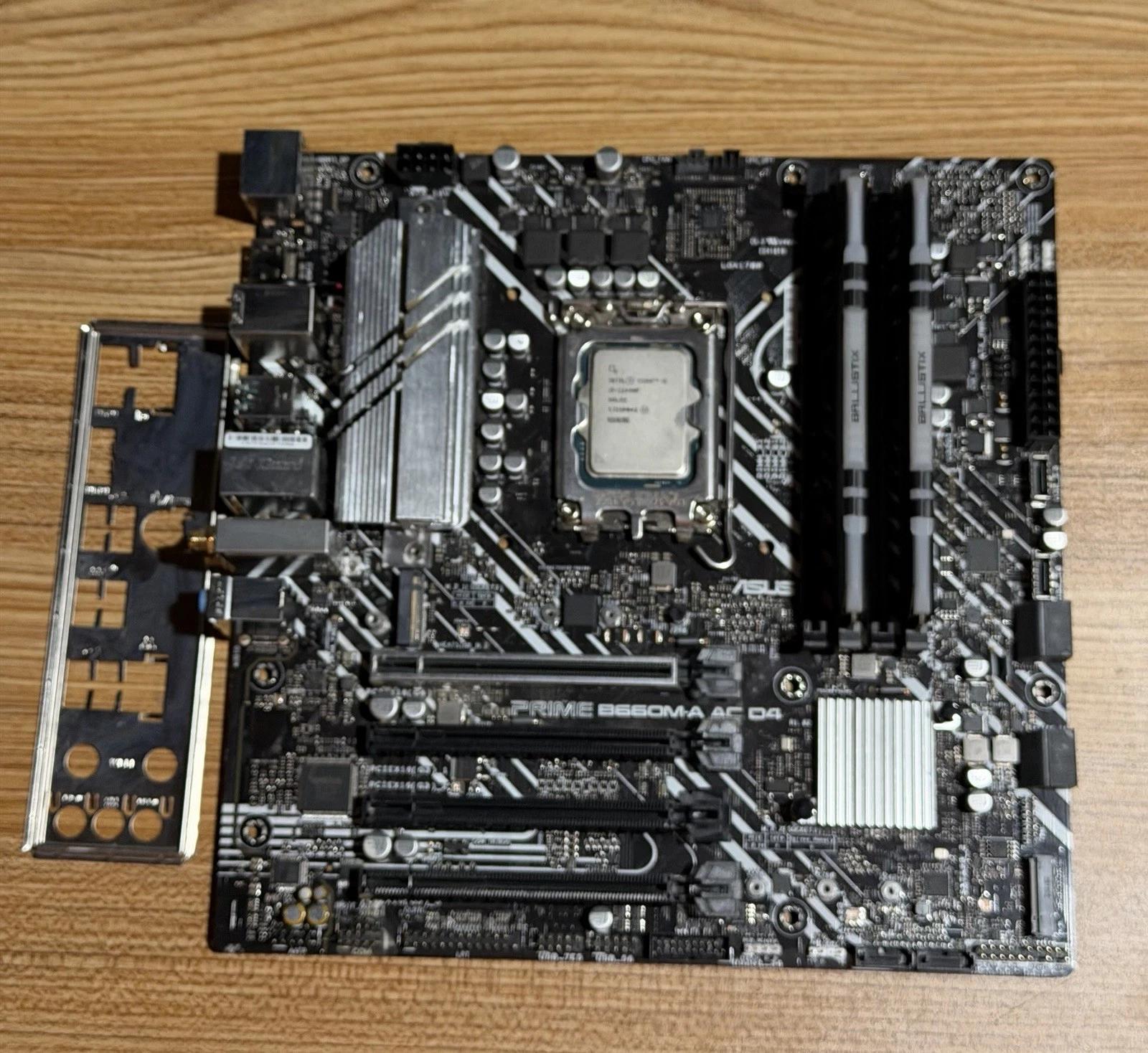Intel i5-12400F / ASUS B660M AC WiFi mATX / 16GB Ballistix RGB DDR4 Gaming Bundle