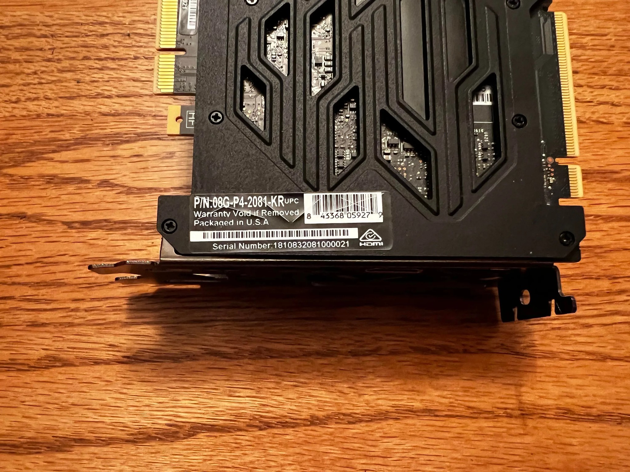 EVGA GeForce RTX 2080 GB Black  w/ Original Box - Works GREAT but LED Strip no-longer turns on! 