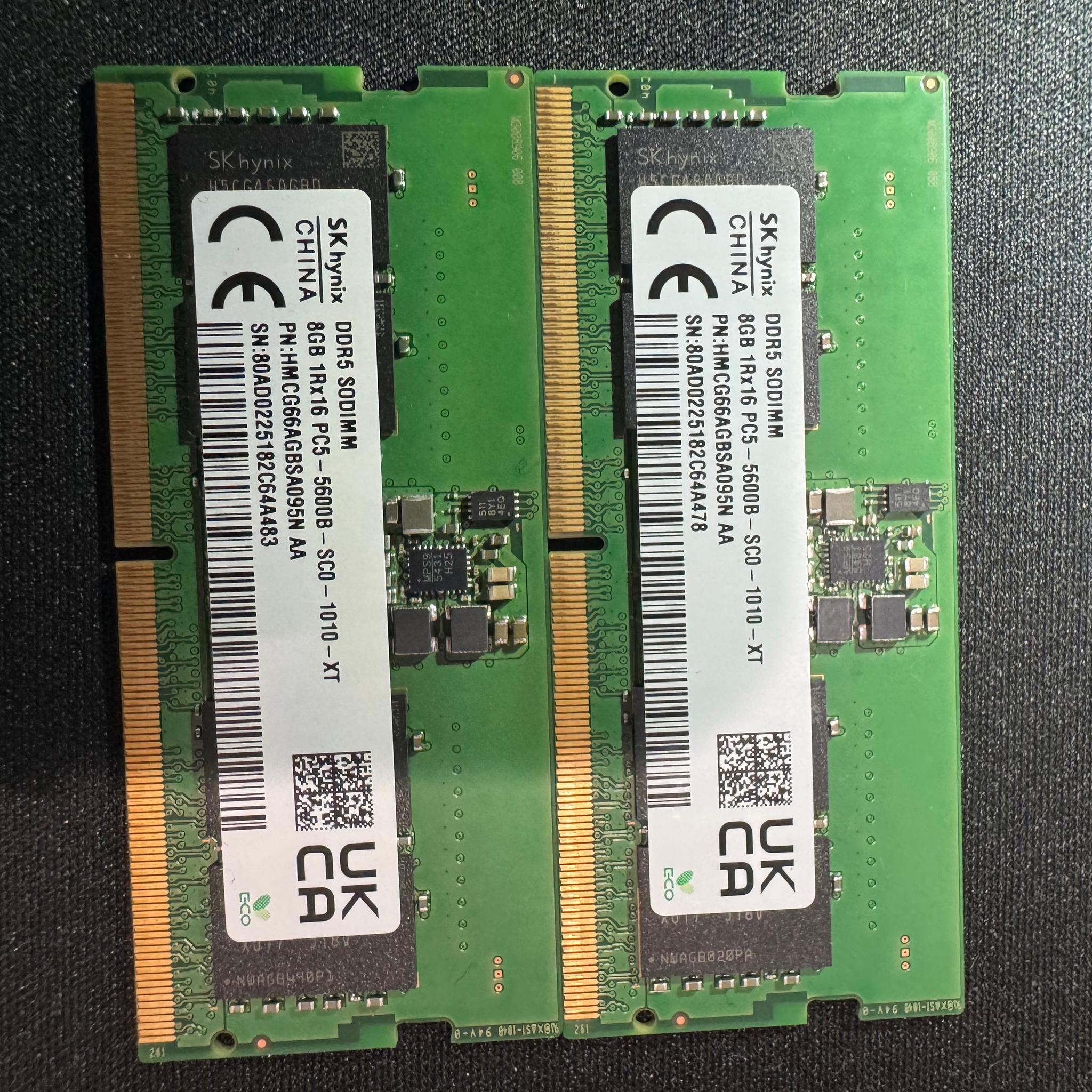 SK hynix 16GB (2x8GB) DDR5 SODIMM 5600MHz Laptop RAM