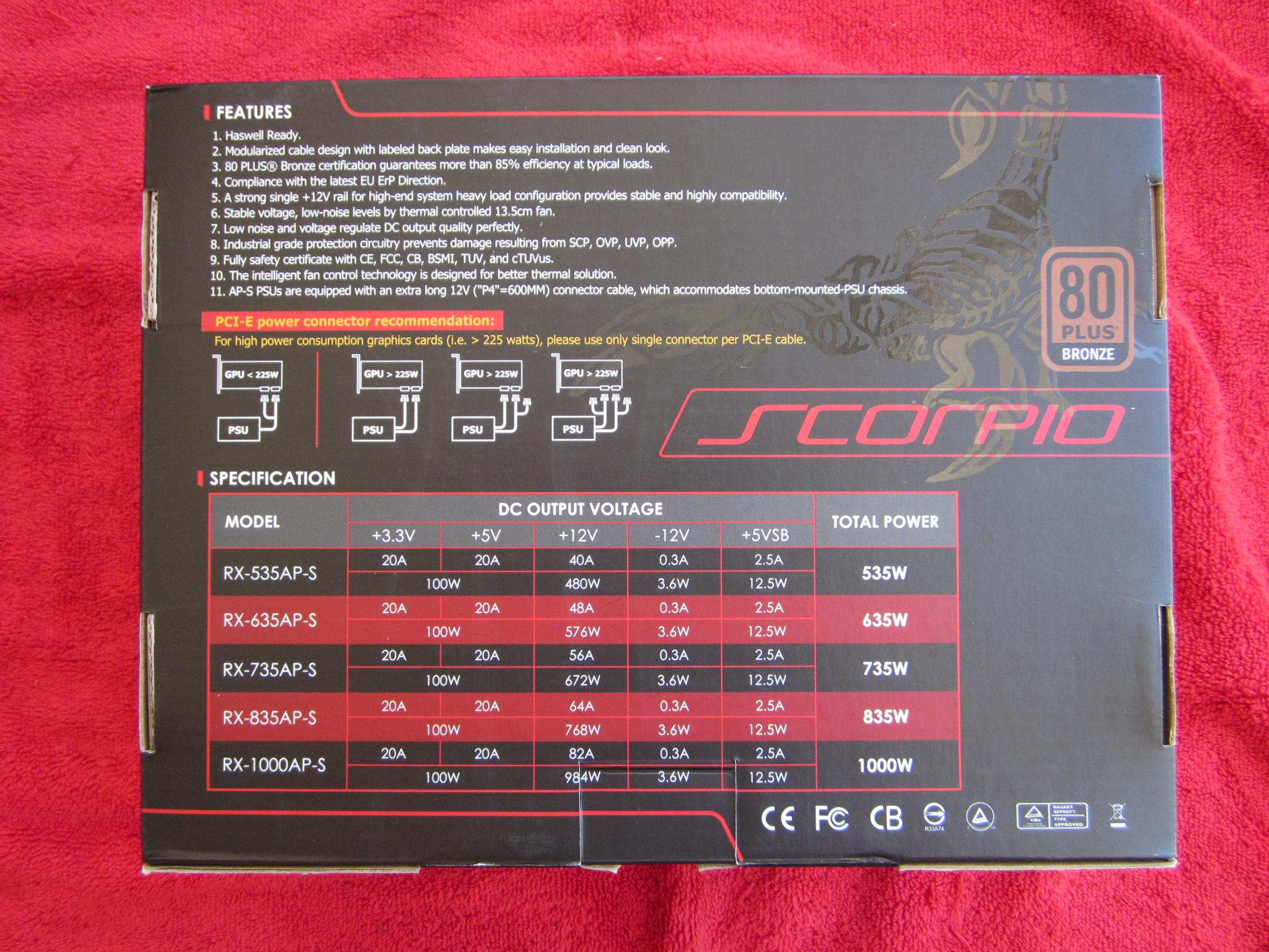 NEW! RAIDMAX SCORPIO RX-735AP-S 80 PLUS BRONZE Semi-modular 735W Power Supply