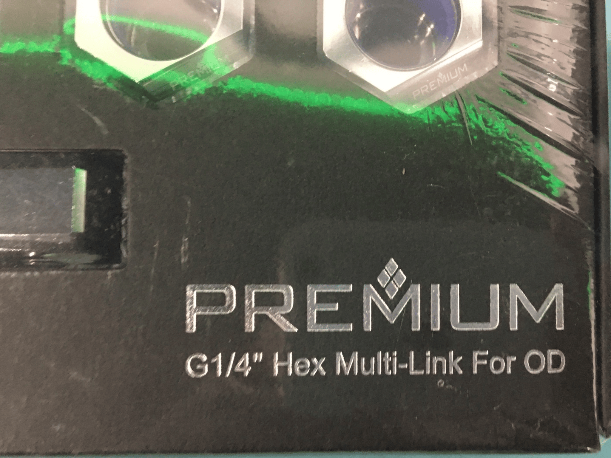 Bitspower G1/4 Hex Multi-Link for 14mm OD Hard Tube - Black 6-Pack
