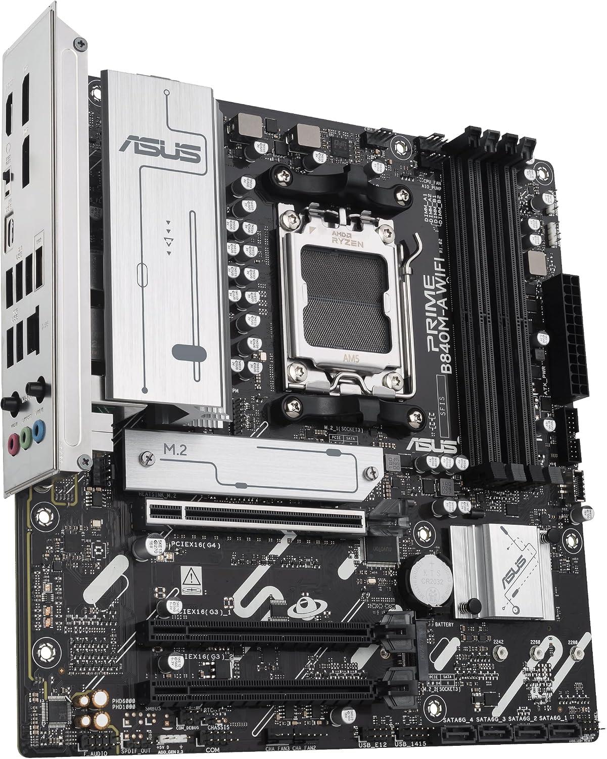 ASUS PRIME B840M-A WIFI AMD B840 AM5 DDR5 MicroATX Desktop Motherboard