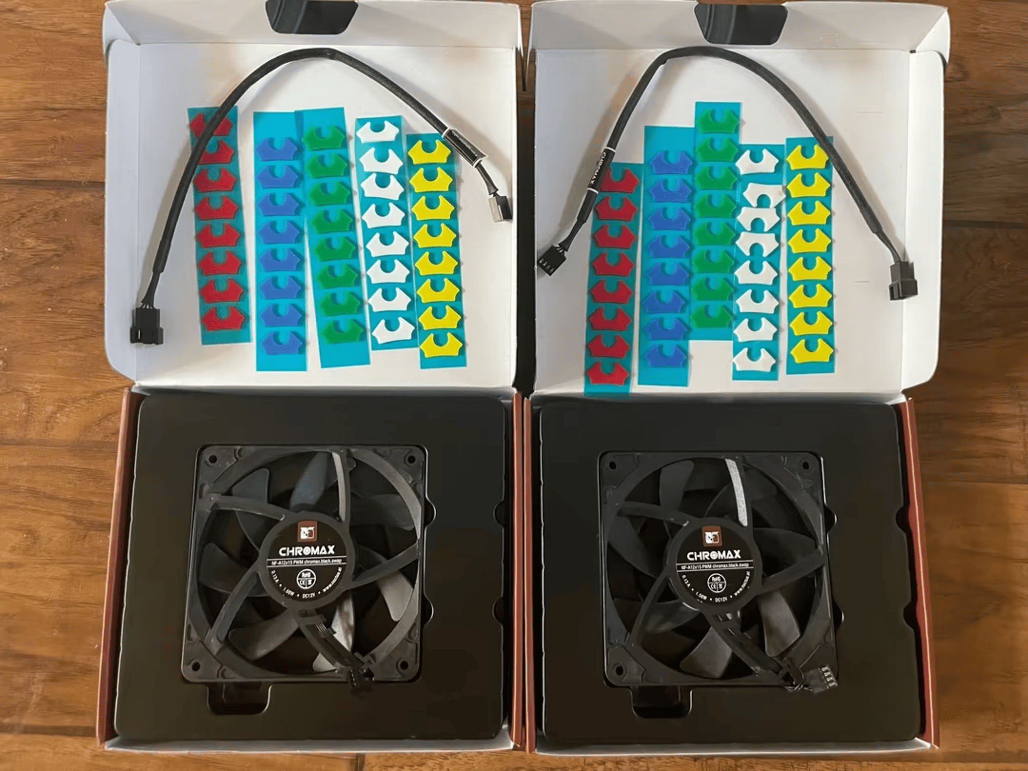 x2 Lightly Used Noctua NF-A12x15 PWM Chromax Fans