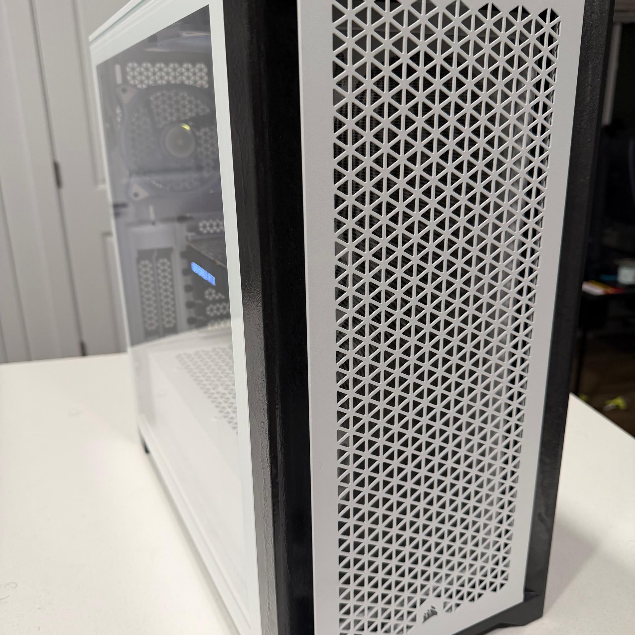 White Corsair Gaming PC – i9-11900K, RTX 3060, 2TB NVMe, 360mm Liquid Cooling