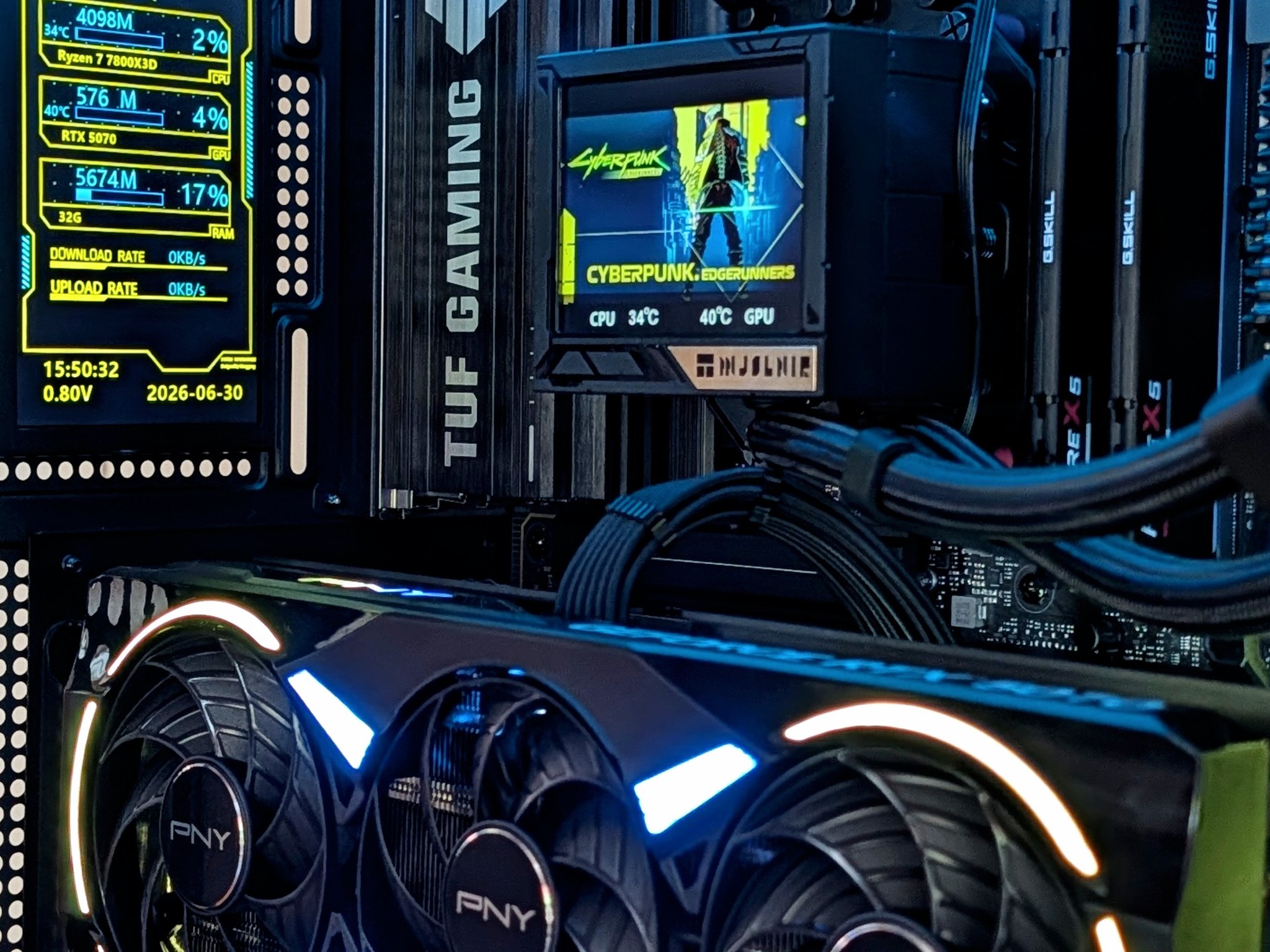 💙 The 2077 💛 Ryzen 7 7800X3D + RTX 5070 + 32gb + 2TB ssd | Premium Dual LCD Build