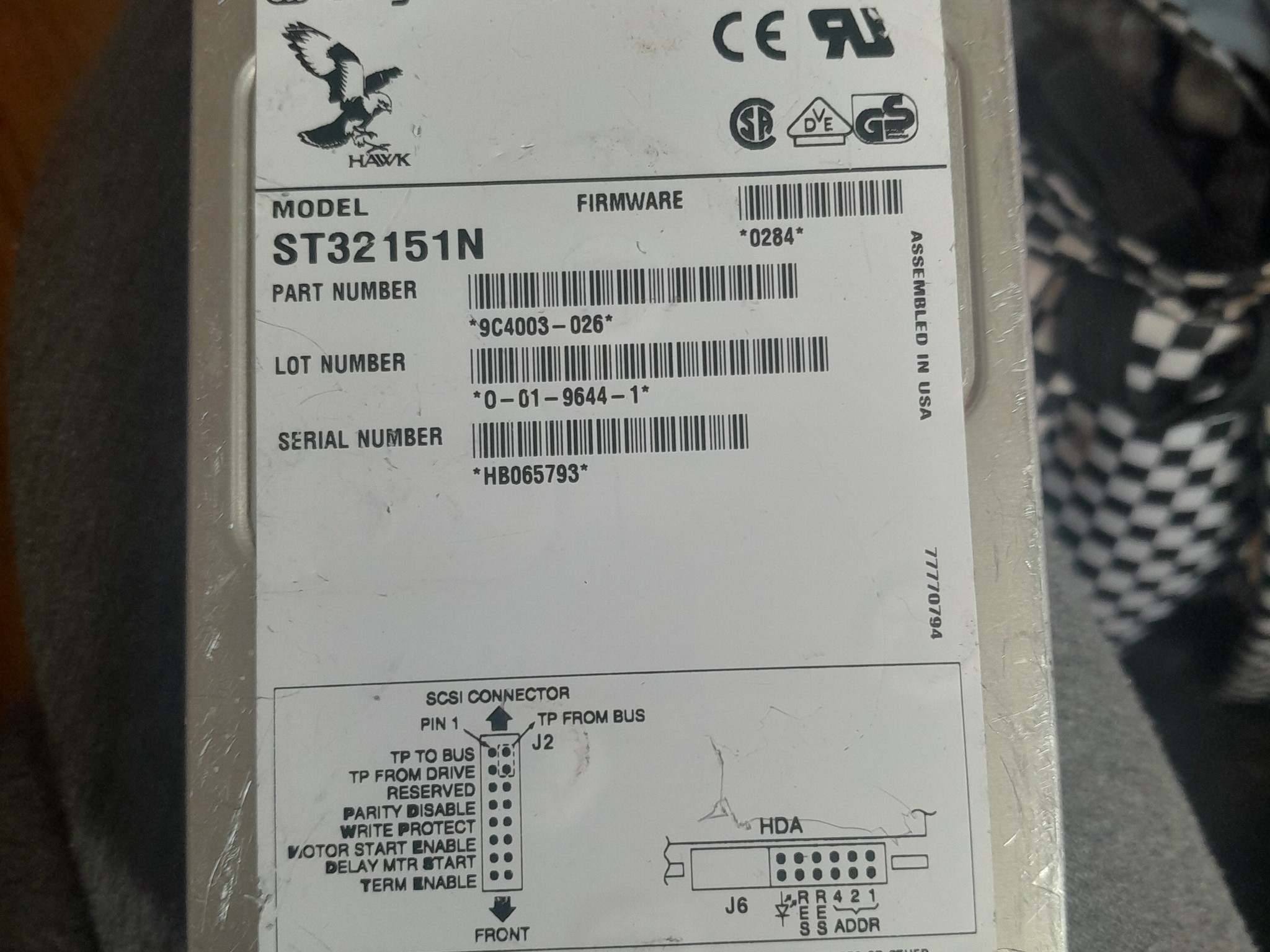 Seagate ST32151N 9C4003-026 FIRMWARE 0284