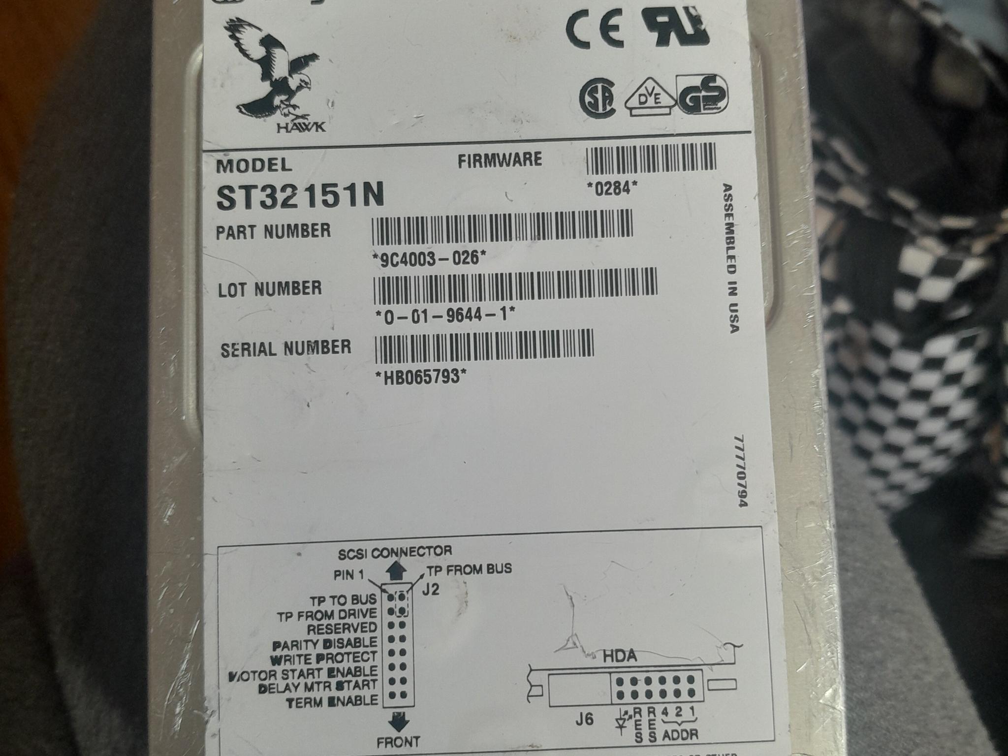 Seagate ST32151N 9C4003-026 FIRMWARE 0284