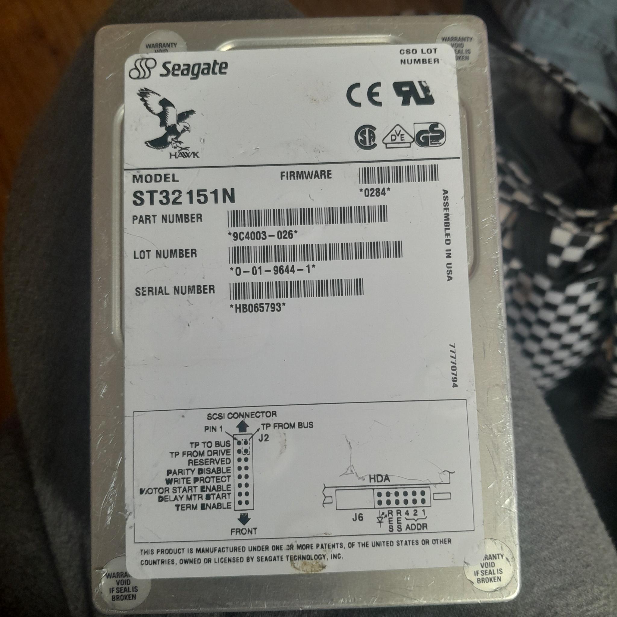 Seagate ST32151N 9C4003-026 FIRMWARE 0284