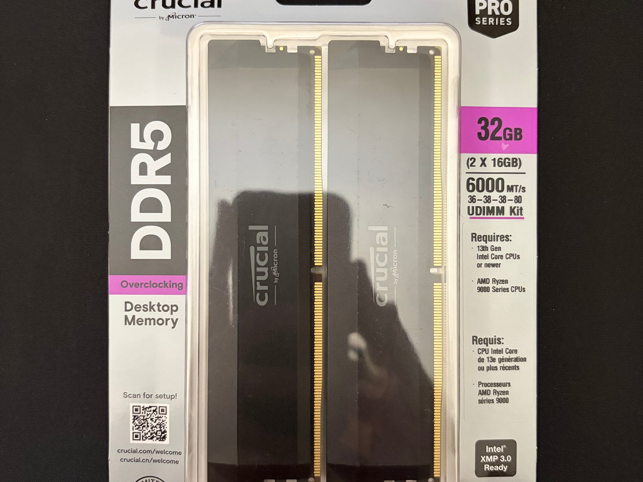 Crucial Pro 32GB (2x16GB) 6000MT/s CL36 DDR5 RAM