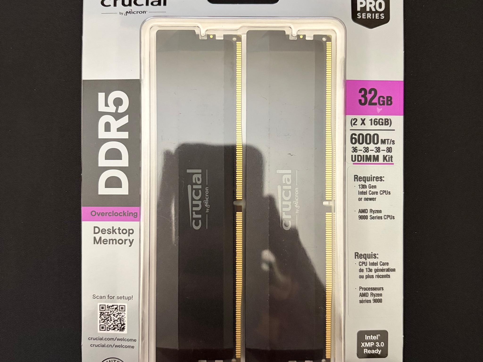 Crucial Pro 32GB (2x16GB) 6000MT/s CL36 DDR5 RAM
