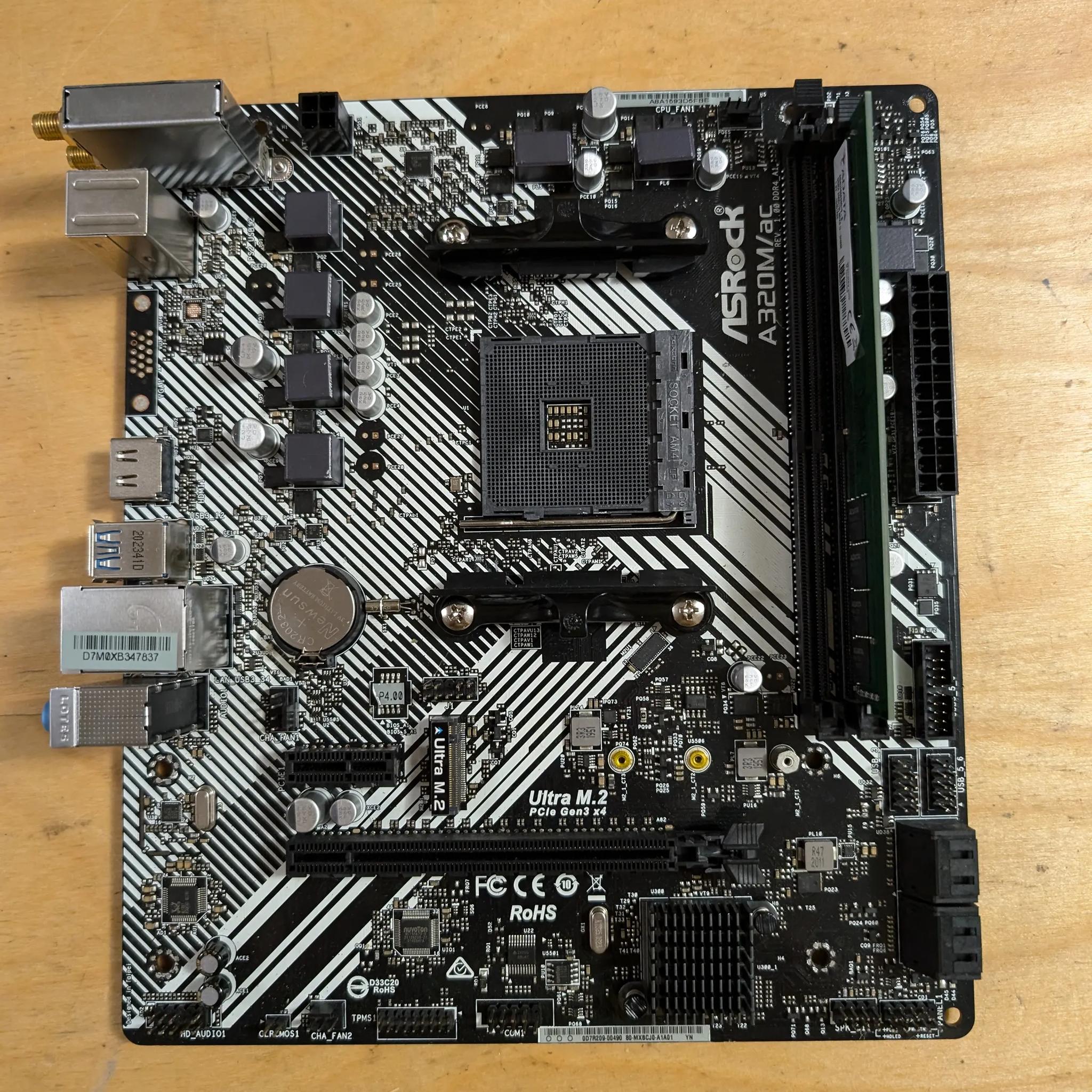 *READ* AsRock A320M/ac matx + 8gb ddr4