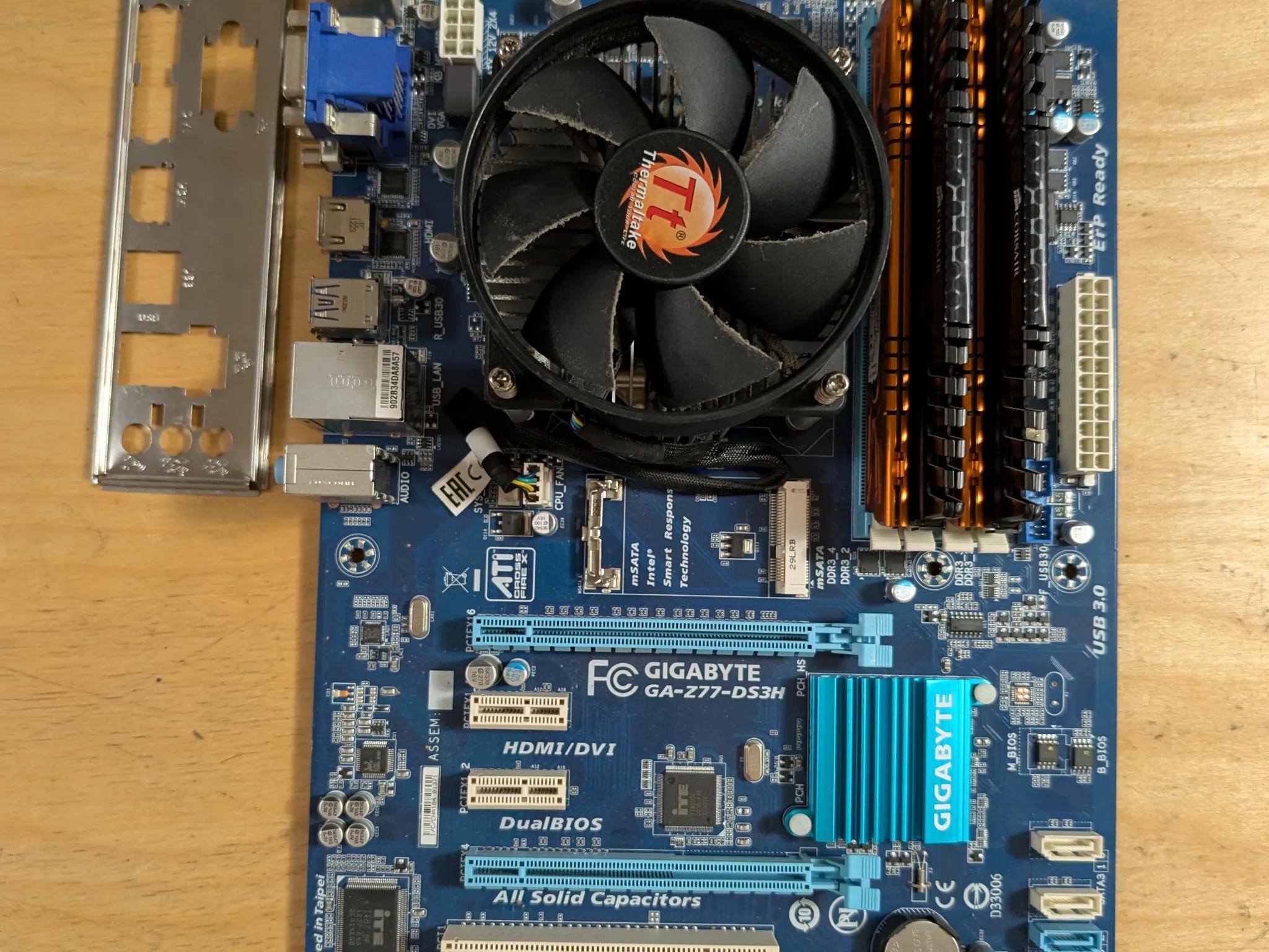 Intel core i3 / Z77 motherboard / 16GB DDR3