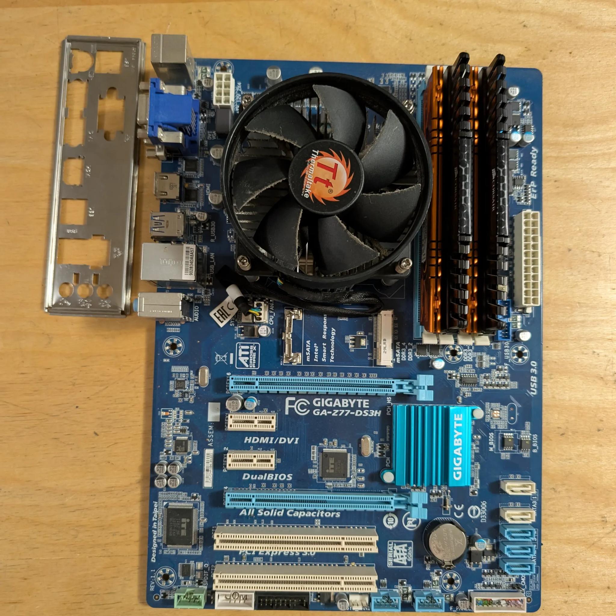 Intel core i3 / Z77 motherboard / 16GB DDR3