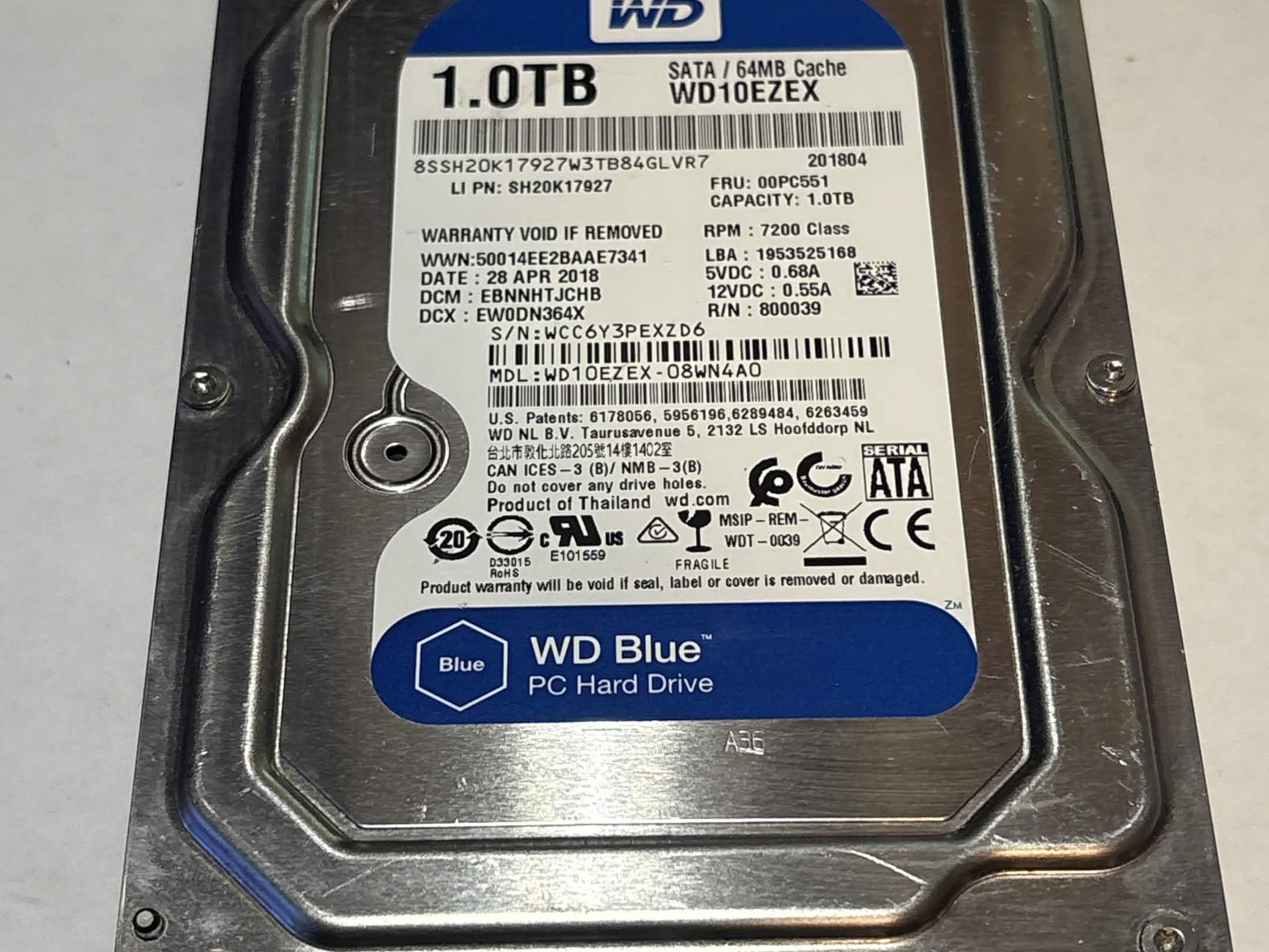 WD Blue 1TB 7200RPM SATA Hard Drive | Tested & Healthy