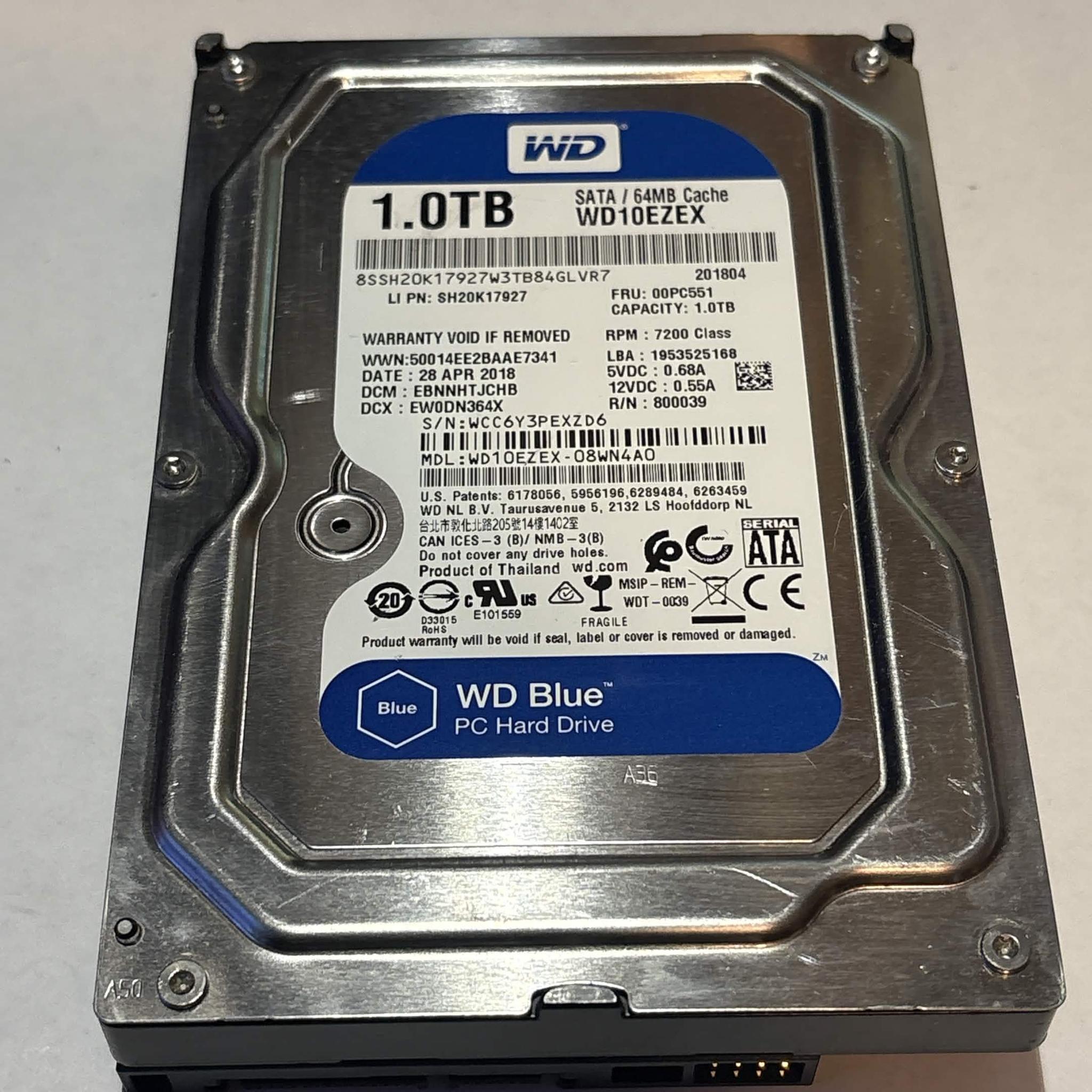 WD Blue 1TB 7200RPM SATA Hard Drive | Tested & Healthy