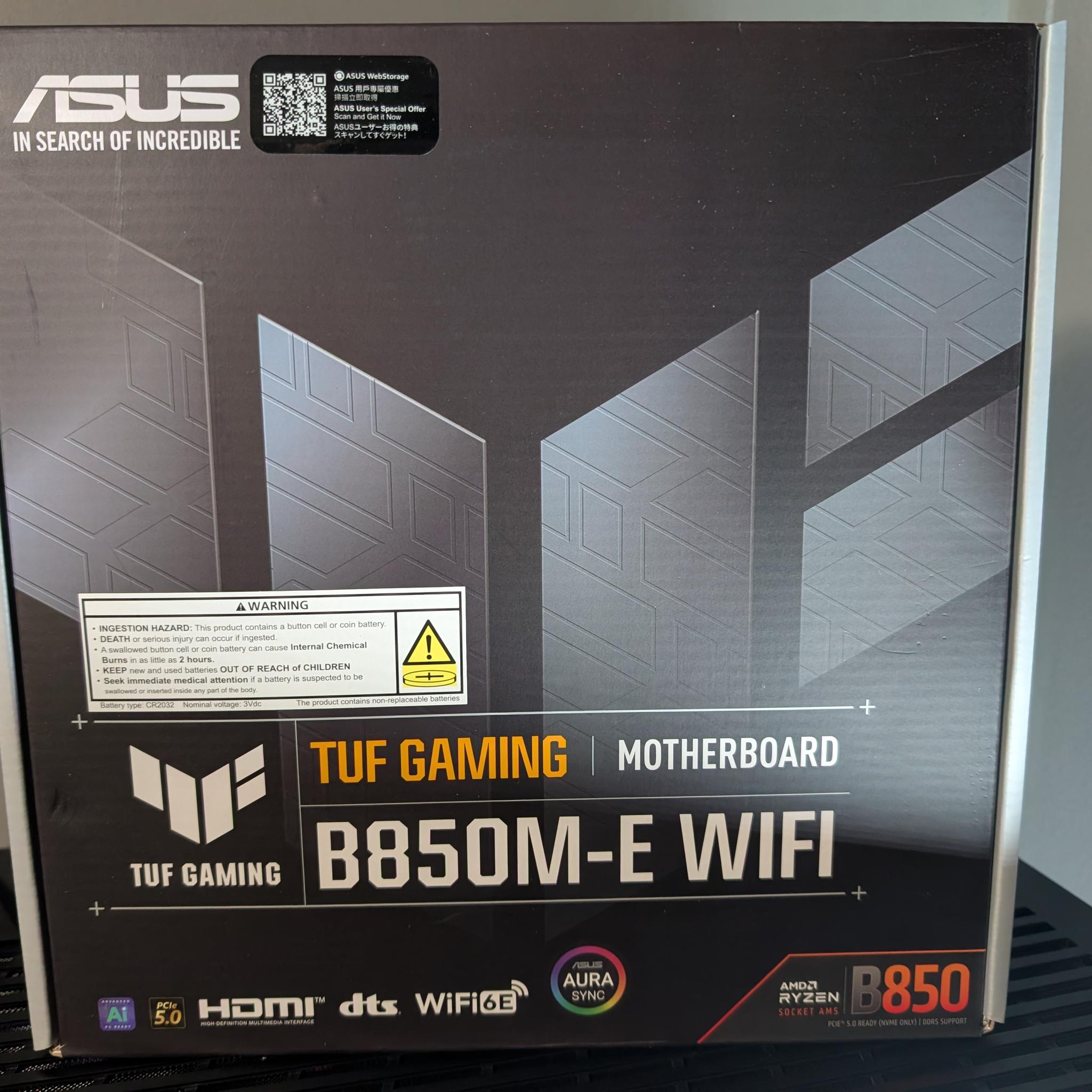 ASUS TUF GAMING B850M-E WIFI mATX AM5 Motherboard