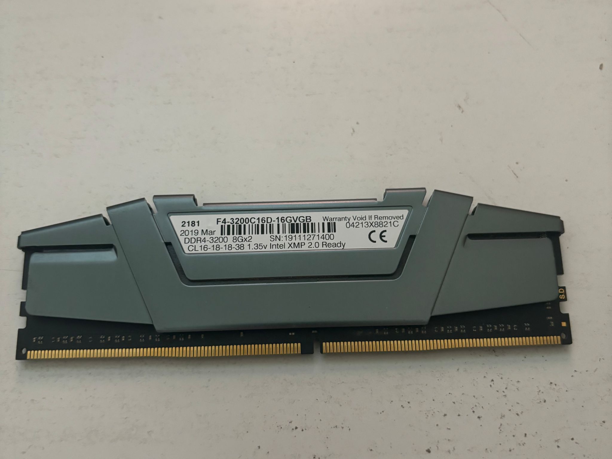 8GB (1x8) 3200MHz G.Skill Ripjaws