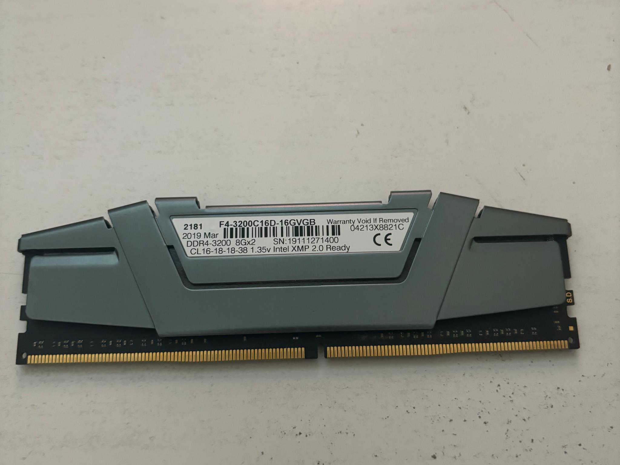 8GB (1x8) 3200MHz G.Skill Ripjaws