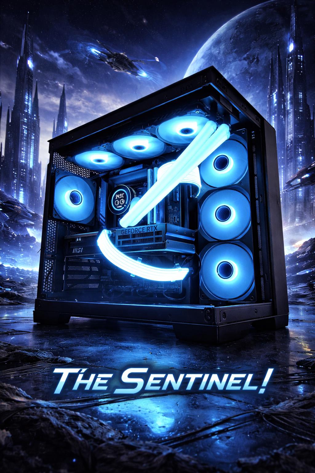 The Sentinel!🛡️ 265KF | 5070Ti | 32GB DDR5 | 2TB Gen4 NVMe | Temp Display