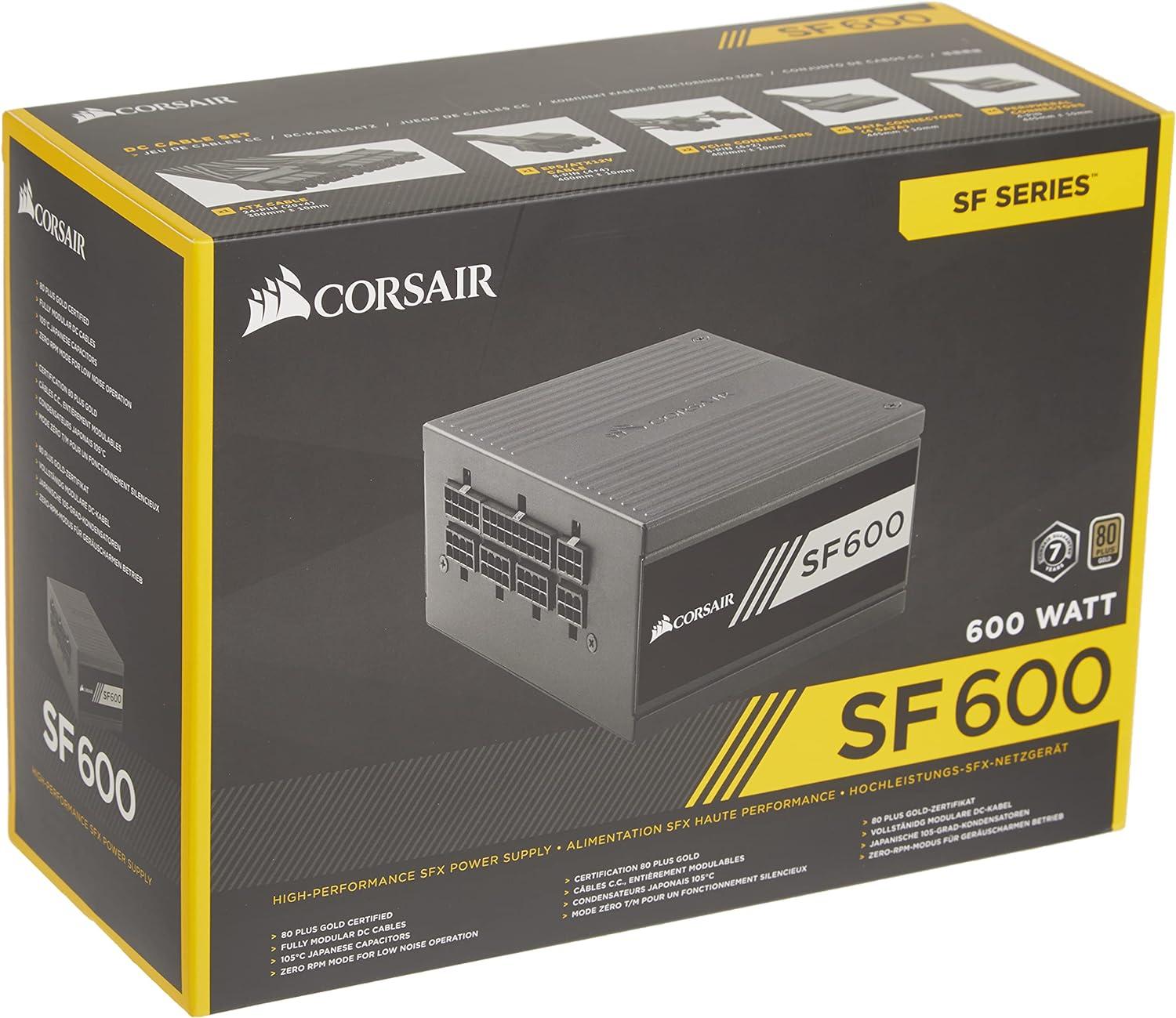 Corsair SF600 80+ Gold 600w SFX PSU Power Supply w/ All Original Cables