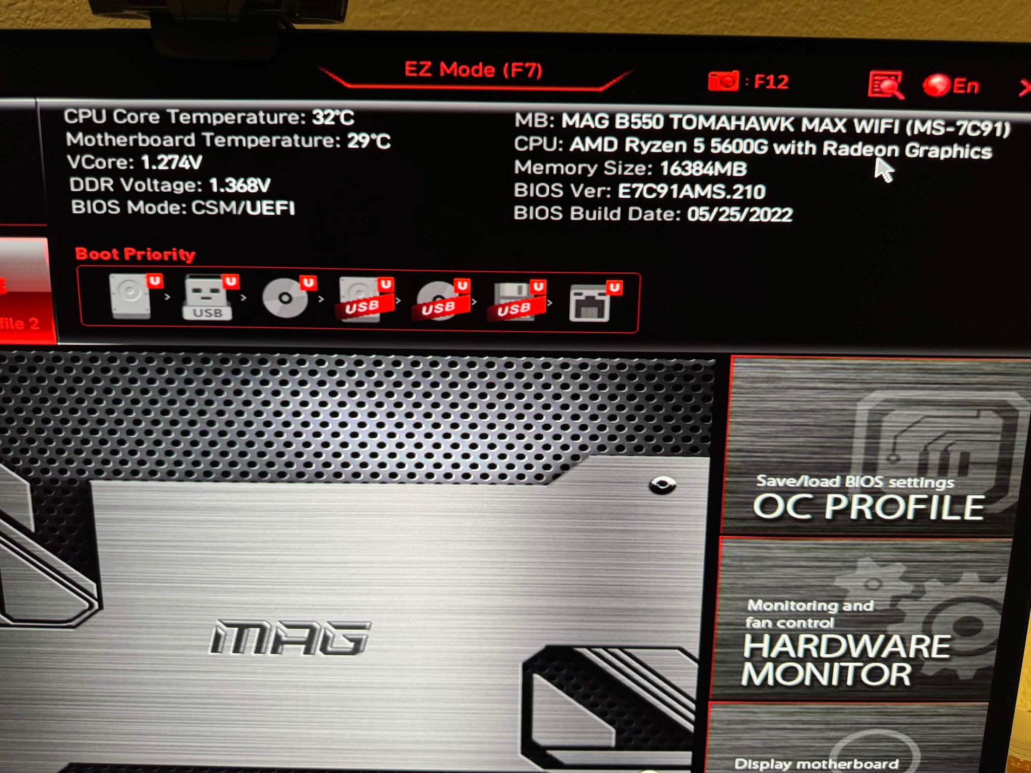 🔥 Ryzen 7 5600G + 16GB DDR4 3200 + B550 tomahawk max wifi Bundle ⚡