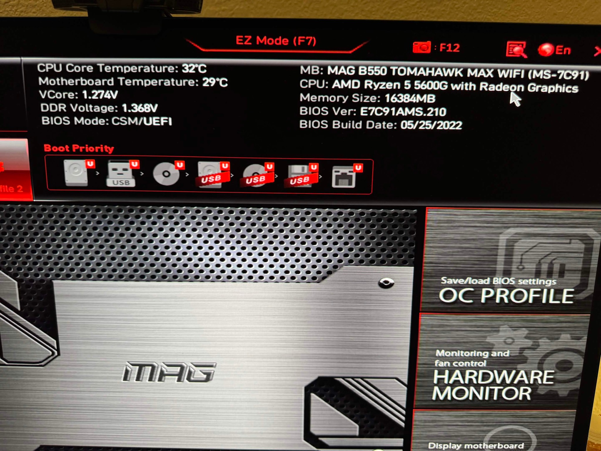 🔥 Ryzen 7 5600G + 16GB DDR4 3200 + B550 tomahawk max wifi Bundle ⚡
