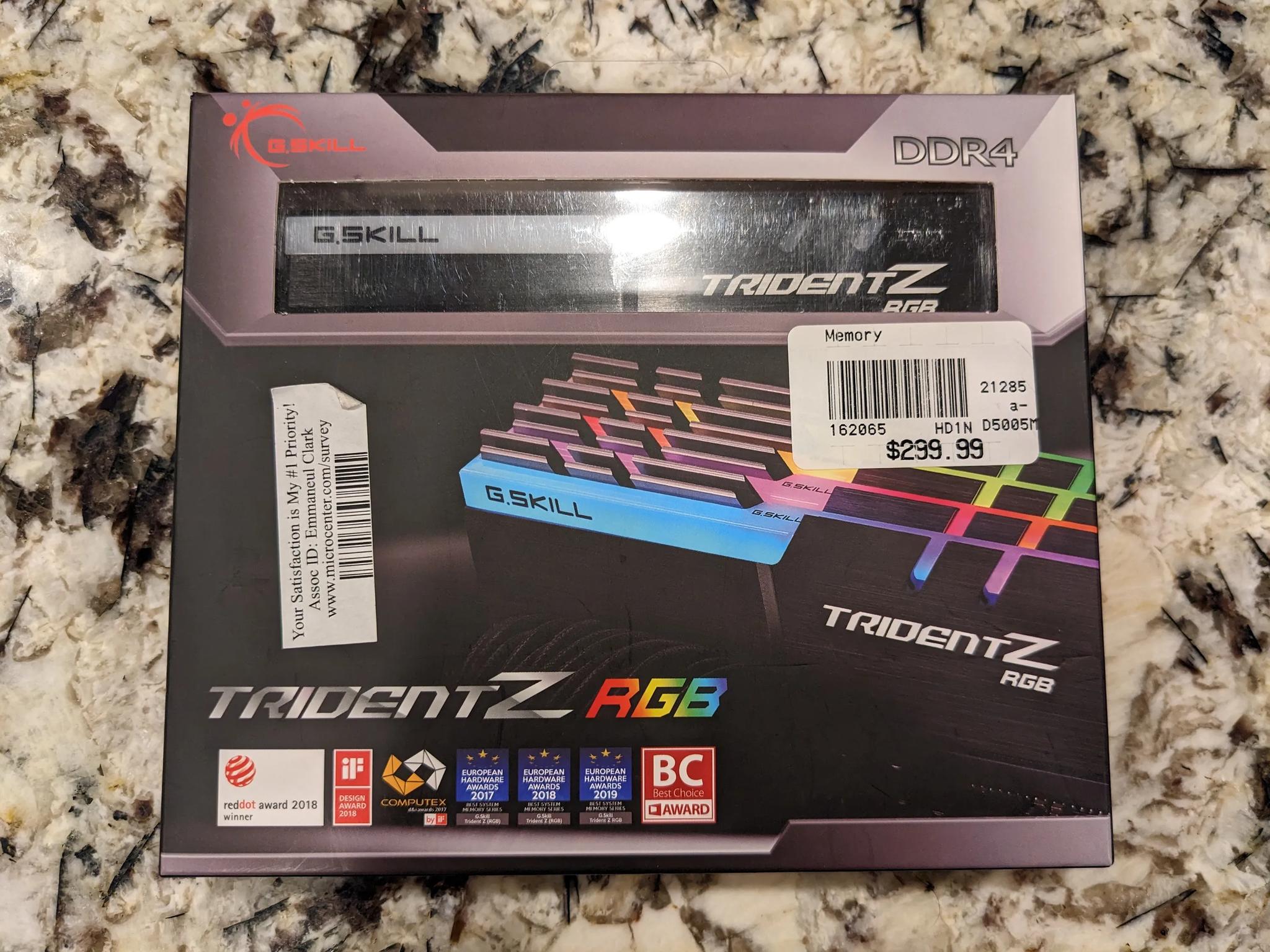 G.SKILL TridentZ RGB 32GB (4x8GB) 3600MHz CL19