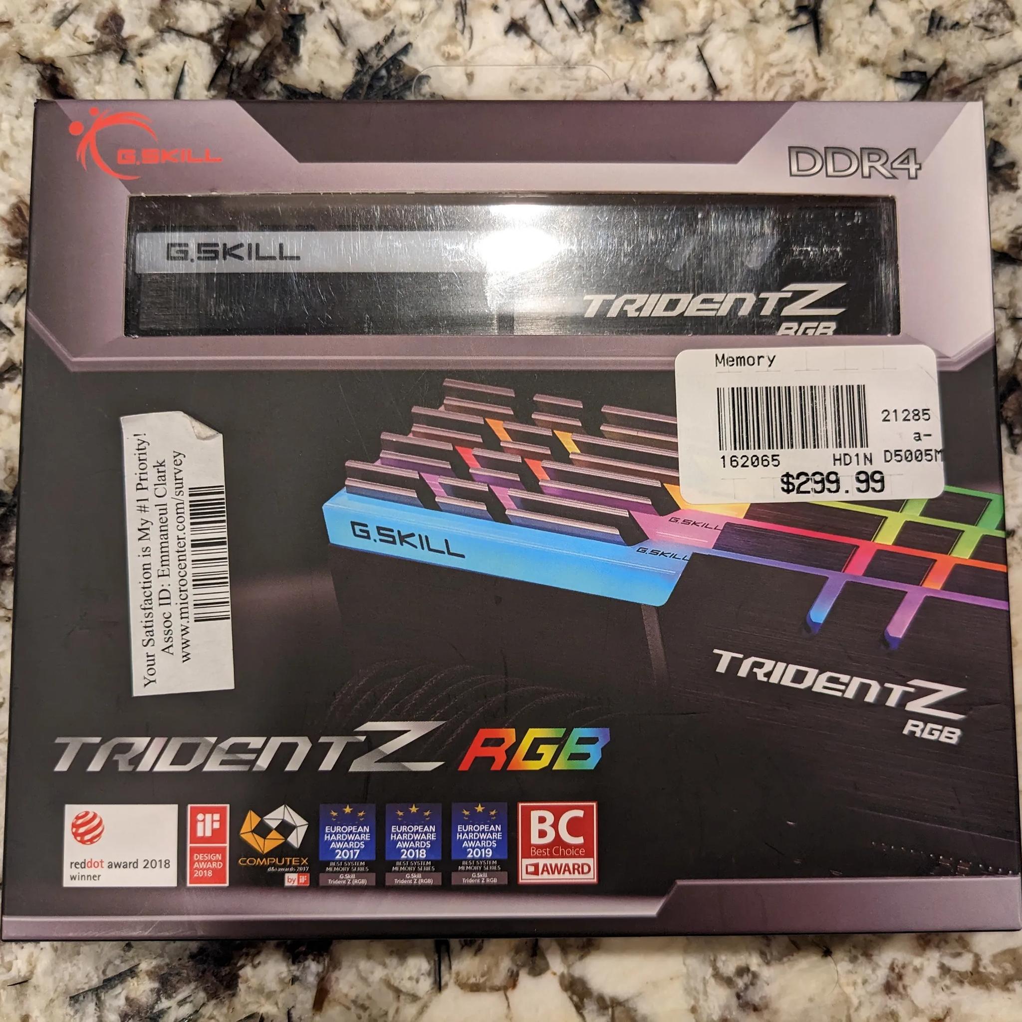 G.SKILL TridentZ RGB 32GB (4x8GB) 3600MHz CL19