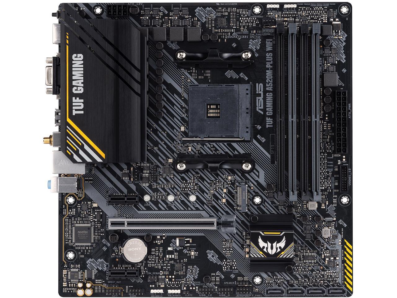 ASUS TUF GAMING A520M-PLUS WIFI AMD Socket AMD A520 MicroATX M.2 Desktop Motherboard A
