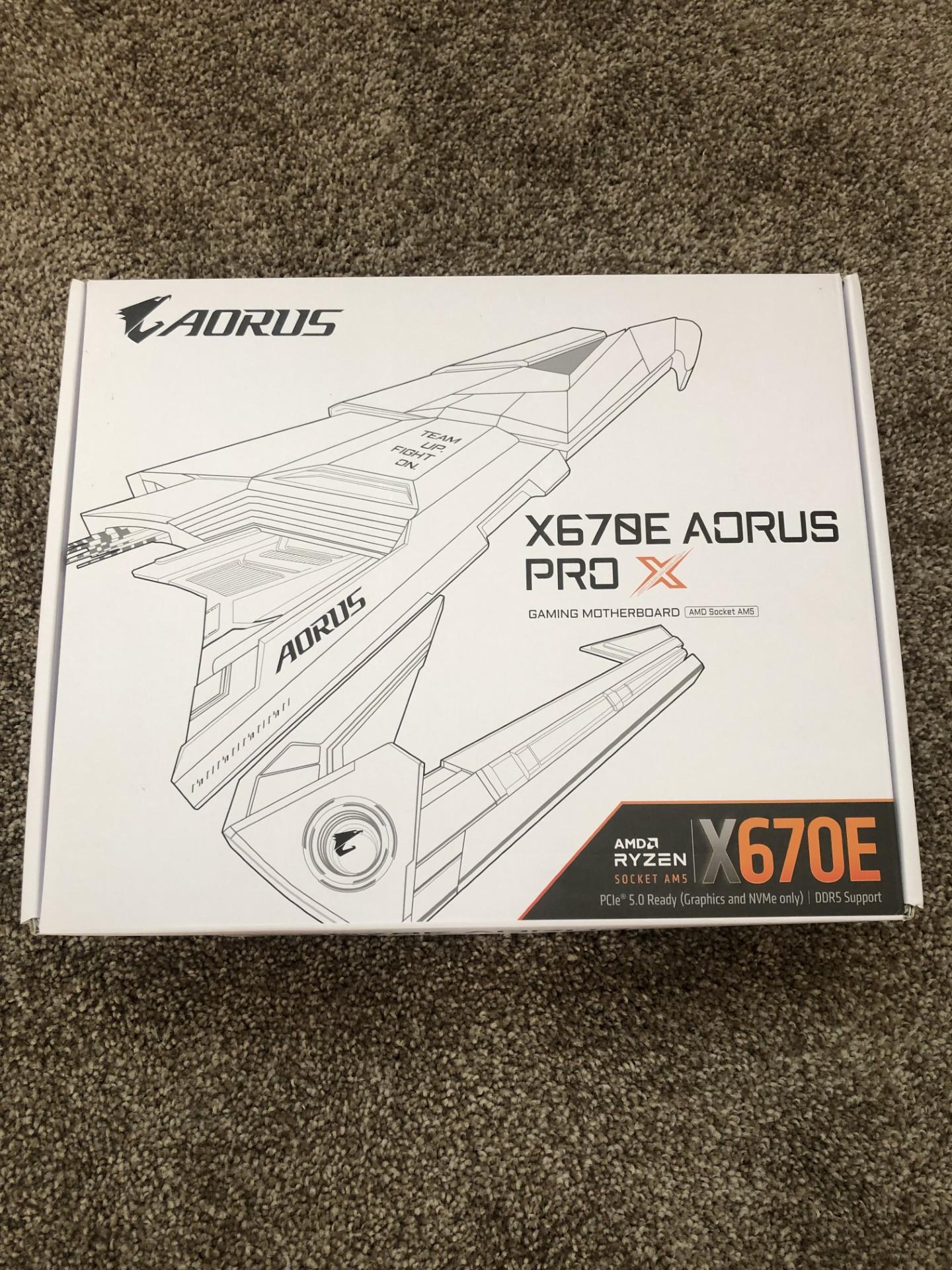 GIGABYTE X670E AORUS PRO X AM5 Motherboard/DDR5/Quad M.2/ PCIe 5.0/ USB 3.2 Gen2X2 Type-C/WiFi 7