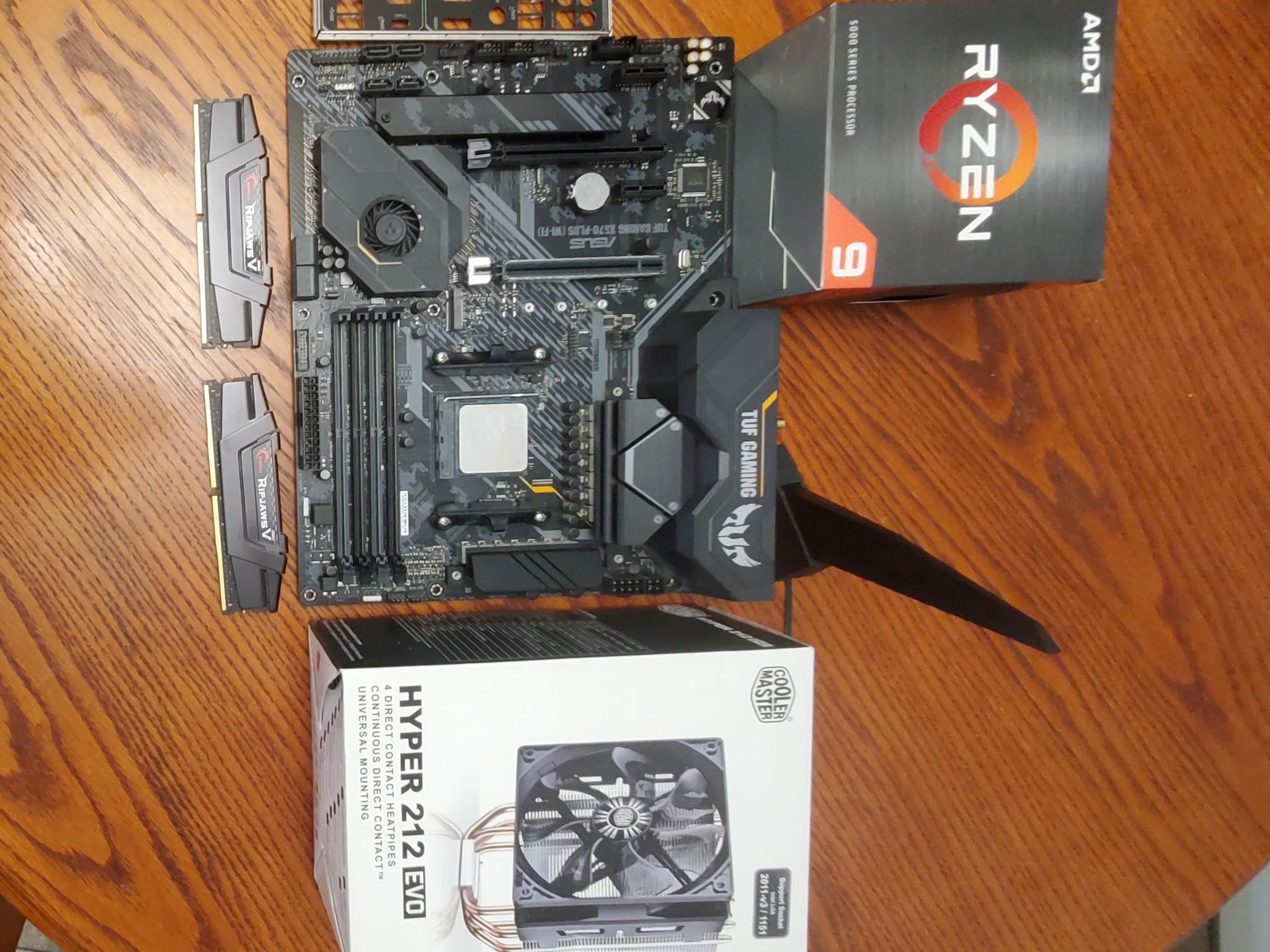 Pre-owned bundle AMD Ryzen 3950X CPU, ASUS TUF Gaming X570 BOARD, G.SKILL RipJaw 32GB RAM, Cooler