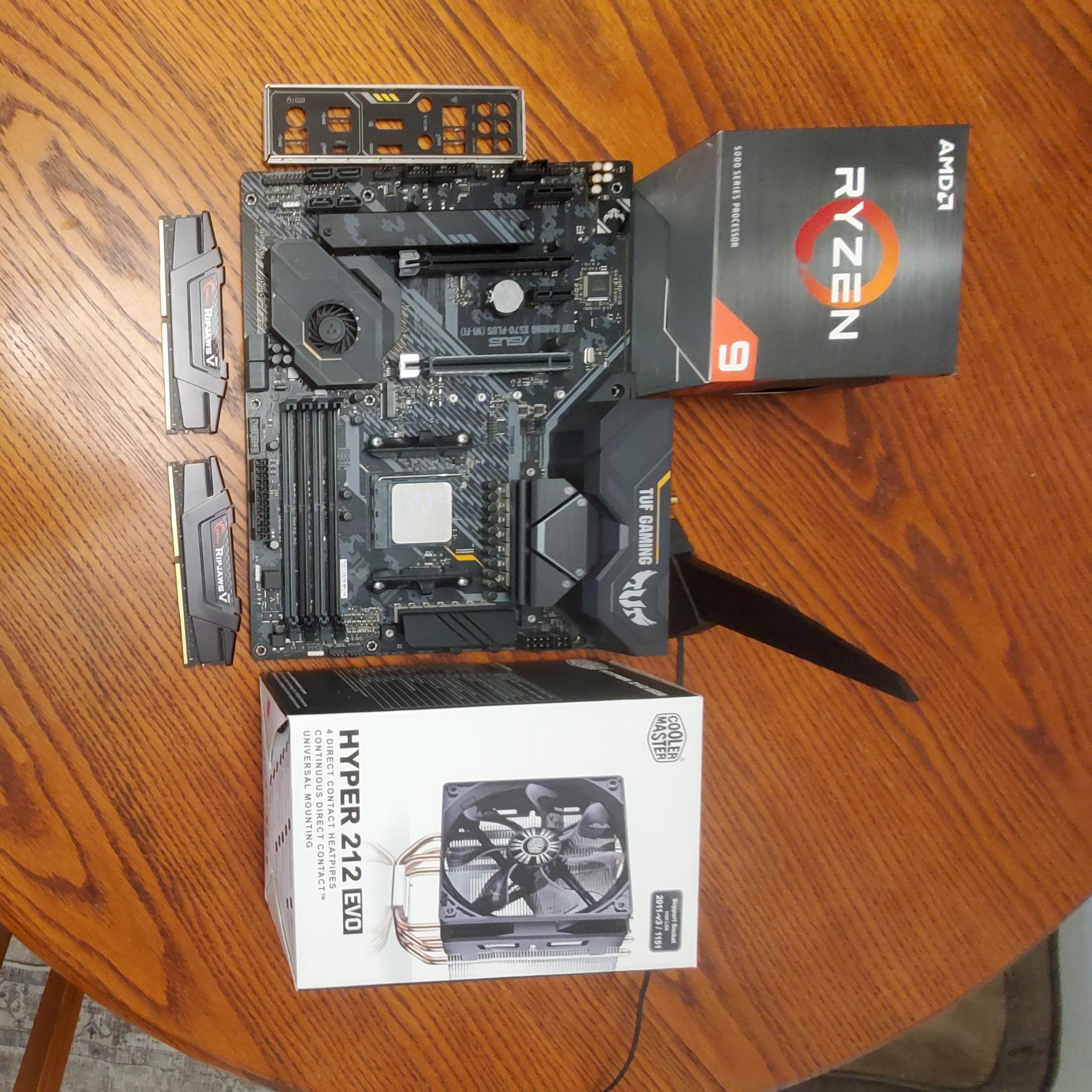 Pre-owned bundle AMD Ryzen 3950X CPU, ASUS TUF Gaming X570 BOARD, G.SKILL RipJaw 32GB RAM, Cooler
