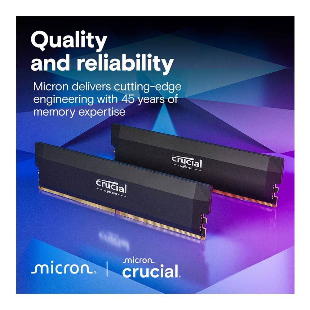 Crucial Pro Overclocking DDR5 RAM 32GB (2 x 16GB) DDR5-6000 PC5-48000 CL36 Desktop Memory Kit