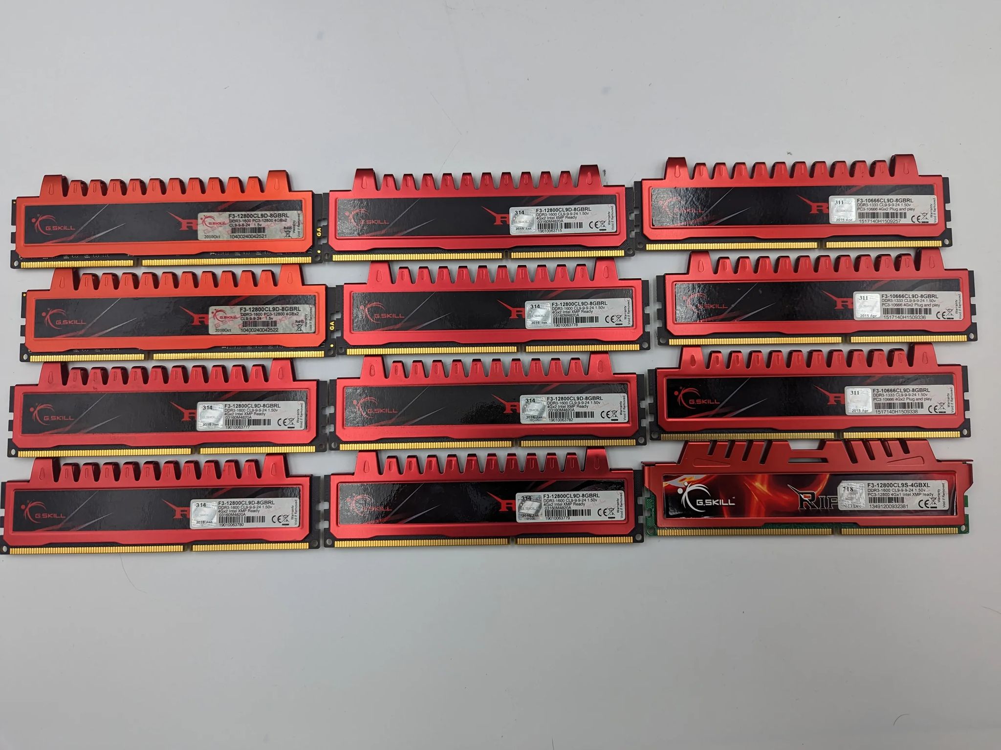 12 sticks of G.Skill Ripjaws ddr3