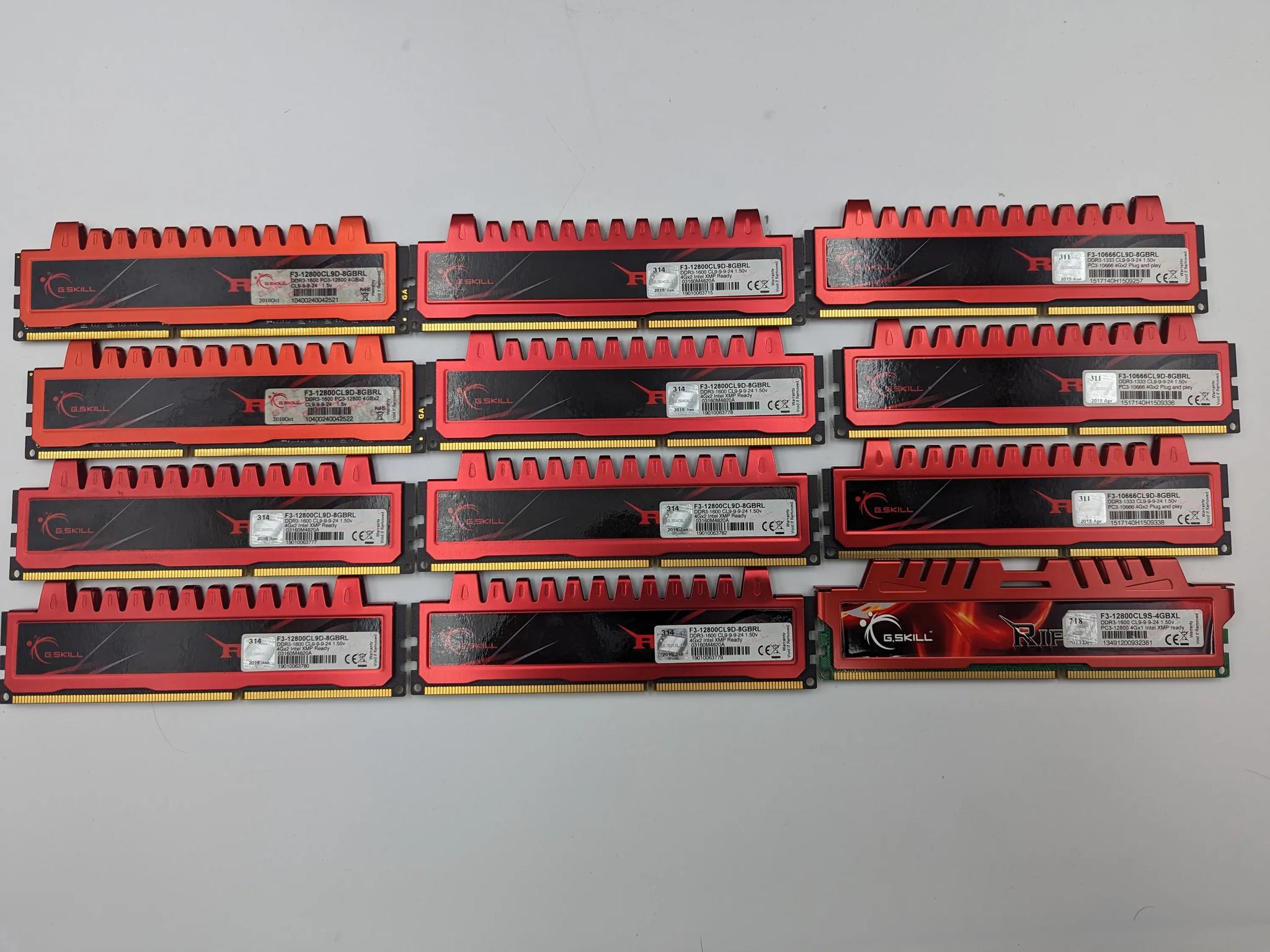 12 sticks of G.Skill Ripjaws ddr3
