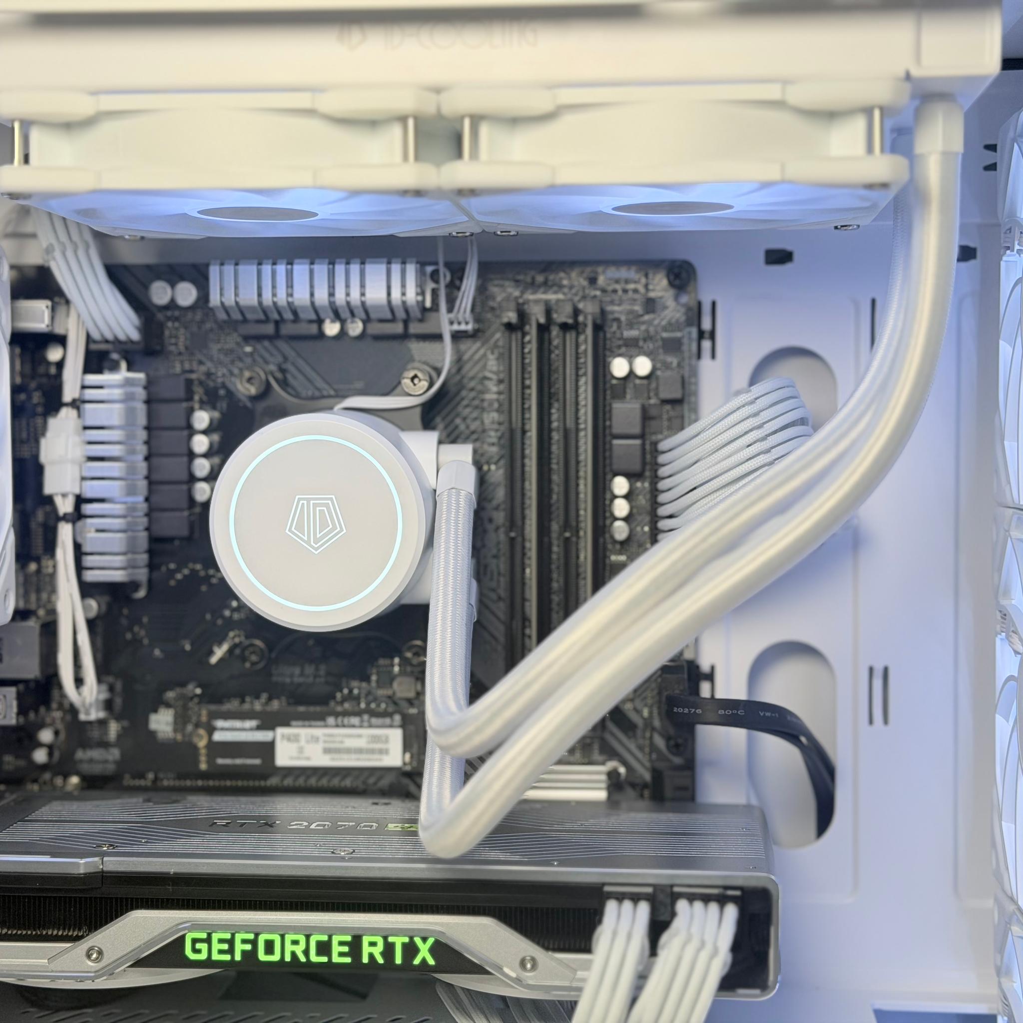 ⚪️ White RTX 2070 Super Gaming PC | Liquid Cooled