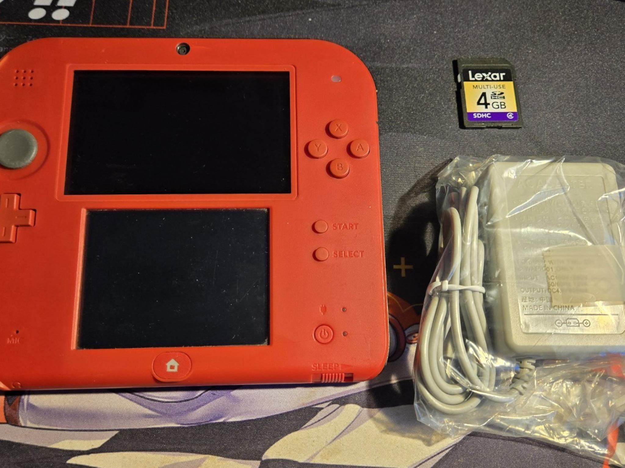 CUSTOM REFURBISHED Nintendo 2DS Red/Black Handheld Console, Mario Kart 7 Edition