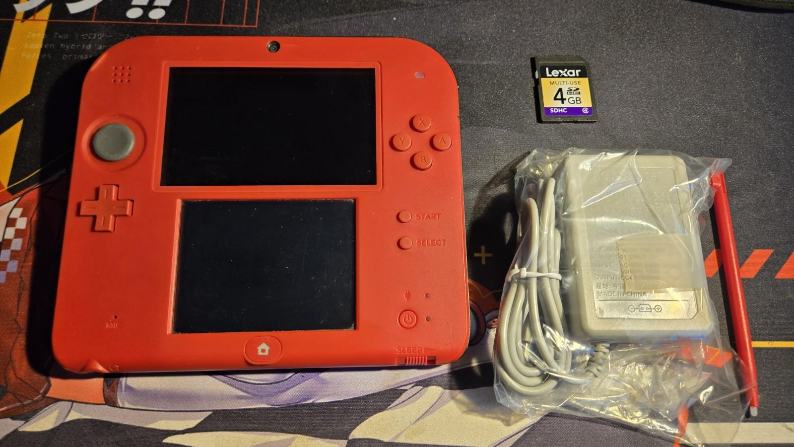 CUSTOM REFURBISHED Nintendo 2DS Red/Black Handheld Console, Mario Kart 7 Edition