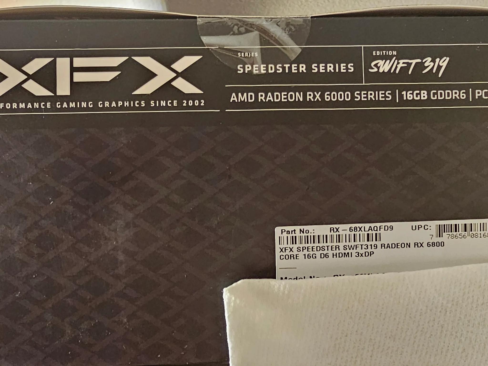 UNOPENED, still sealed XFX SWFT 319 AMD RadeonRX6800