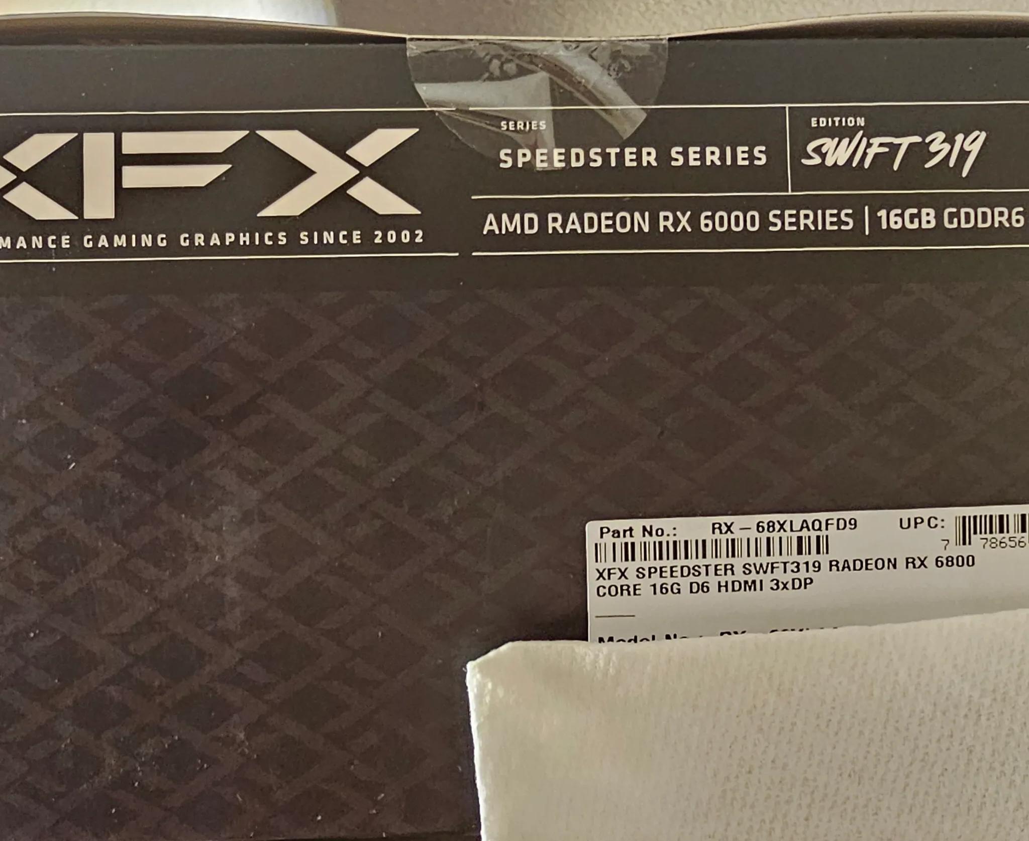 UNOPENED, still sealed XFX SWFT 319 AMD RadeonRX6800
